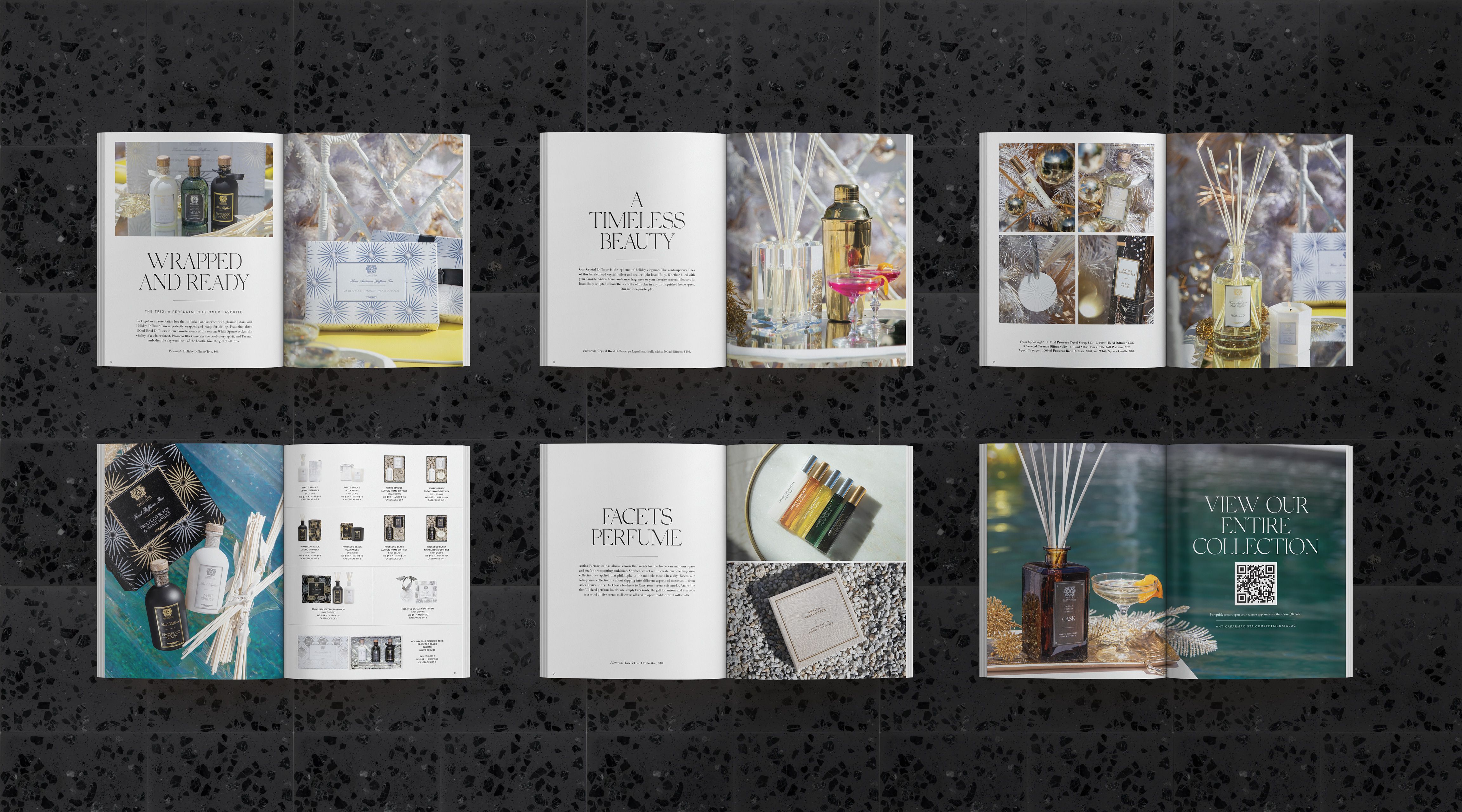 Gift guides, product lineups, and the closing collection page, all part of one system.