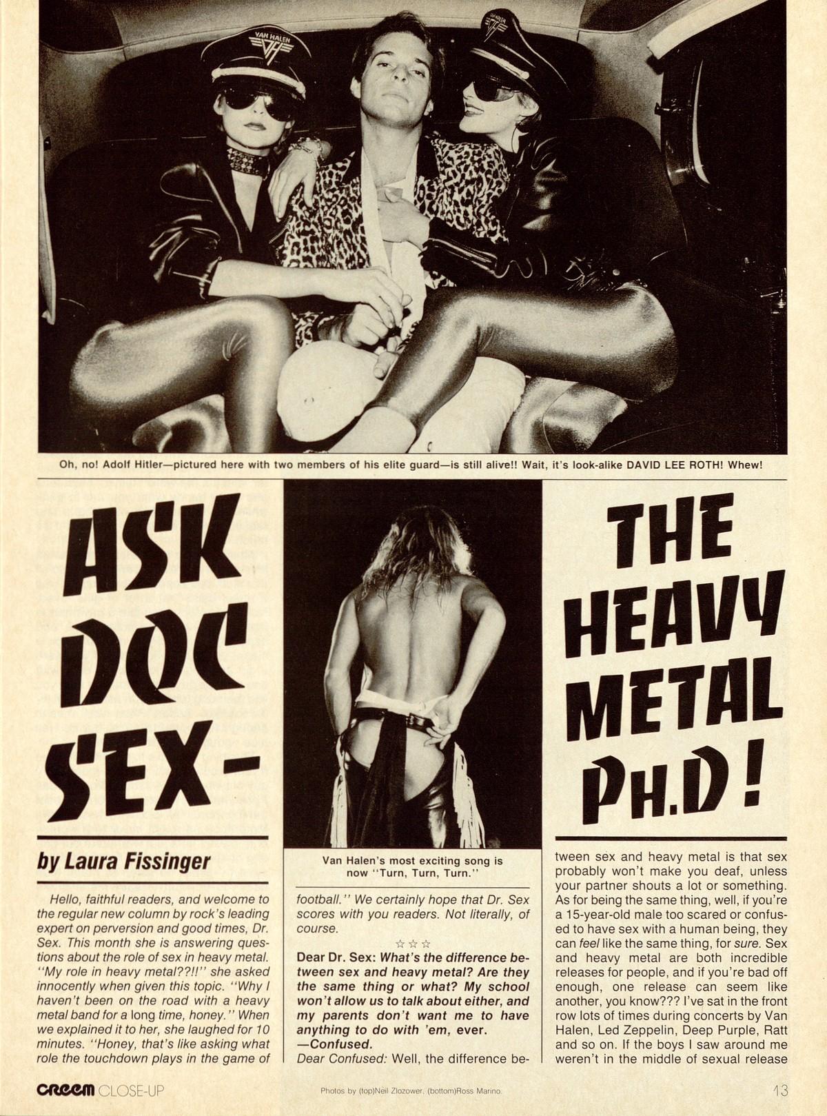 CREEM | ASK DOC SEX-THE HEAVY METAL PH.D!