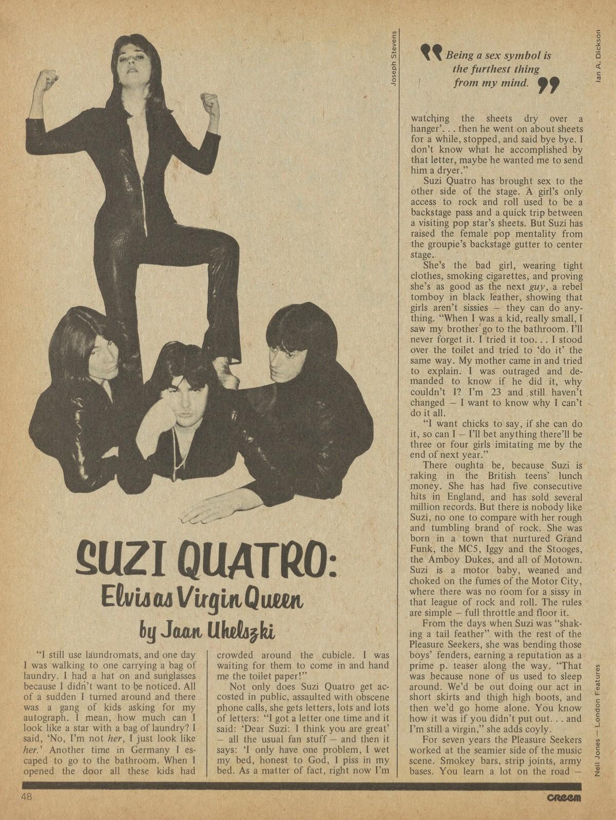 CREEM | SUZI QUATRO: Elvis as Virgin Queen