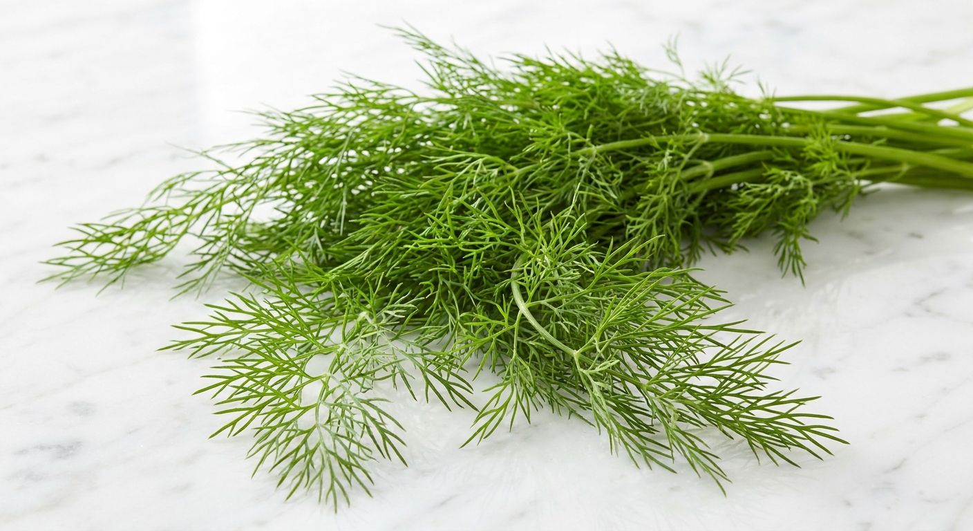 Fresh Kenya dill fronds bundled for export, showcasing vibrant green color and aromatic quality