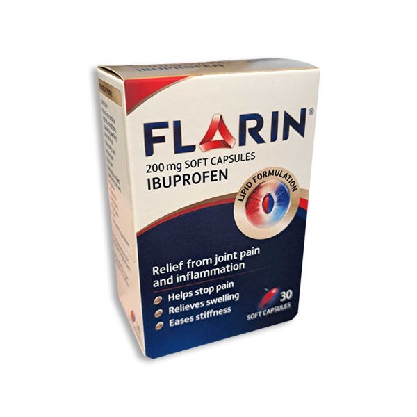 Flarin 200mg Ibuprofen Soft Capsules