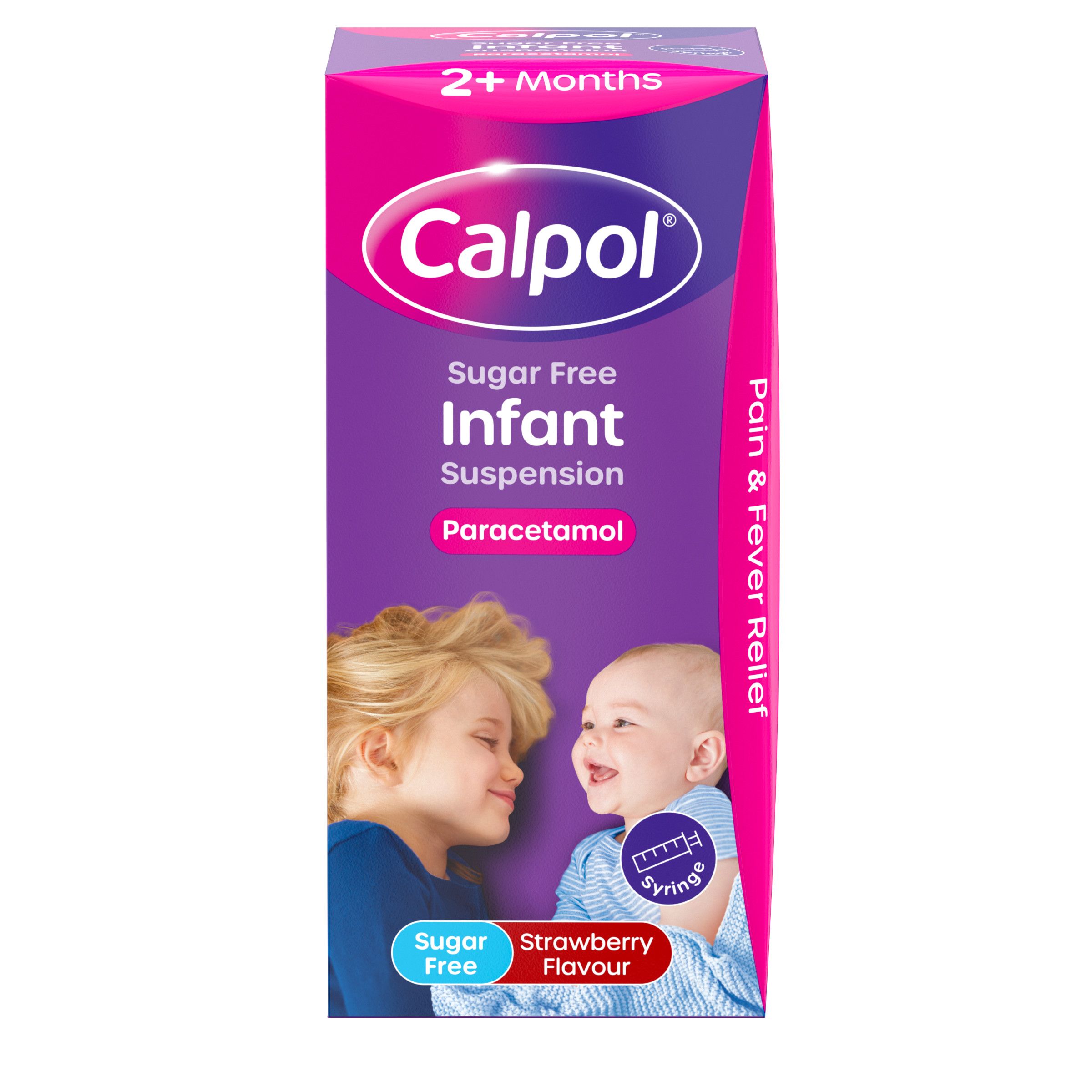 Calpol Infant Sugar Free Oral Suspension 2+ Months Strawberry Flavour 200ml