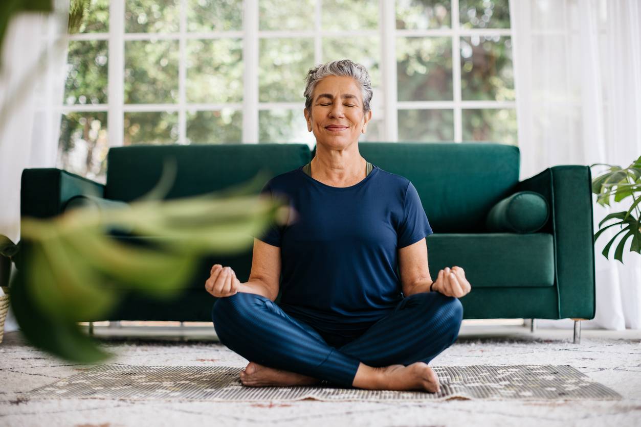 Mature woman doing yoga