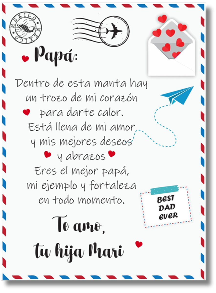 Frazada carta para papá