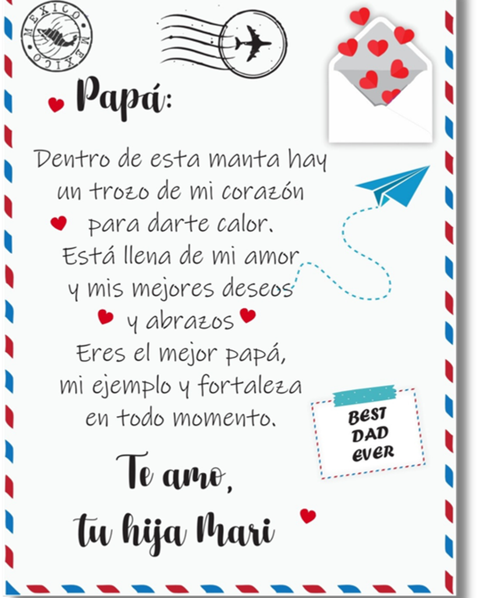 Frazada carta para papá