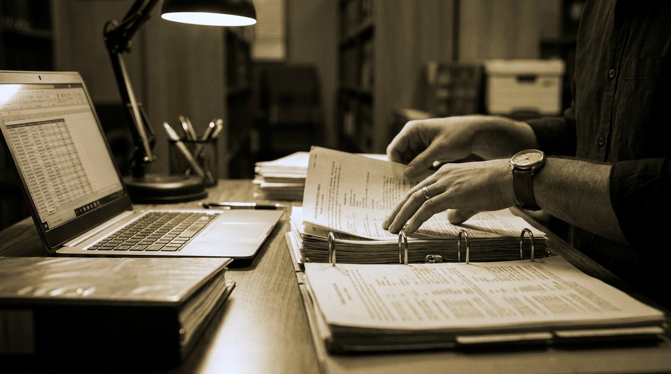 Primary records research at a courthouse