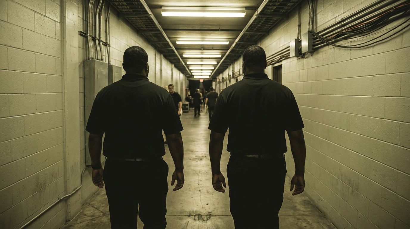Uniformed security officer on post