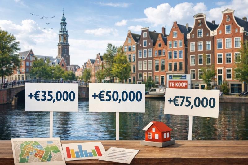 Wat gebeurt er bij overbieden in Amsterdam? Dit zijn de actuele cijfers per wijk en waar woningkopers in maart 2026 het verschil maken