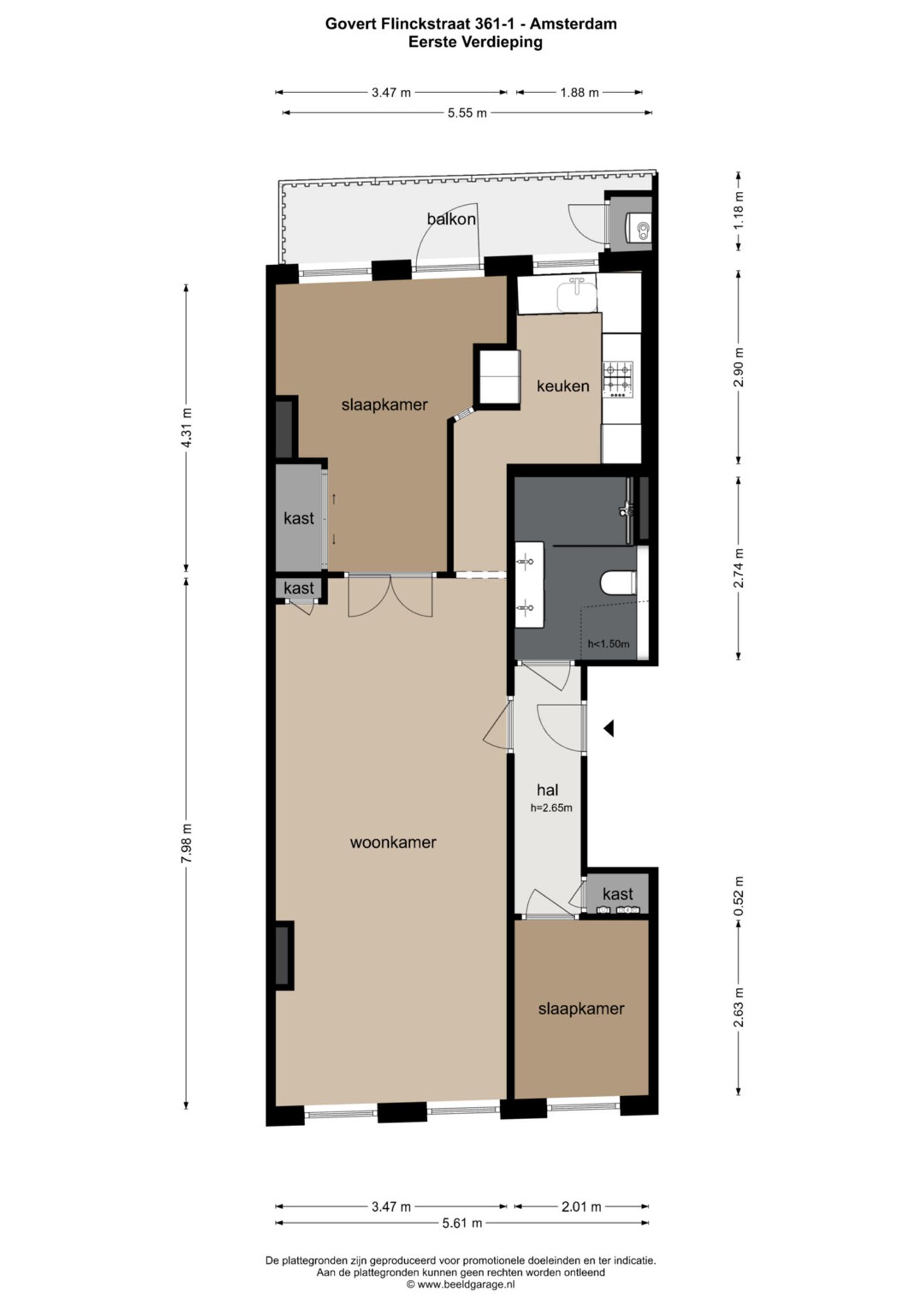 Appartement te koop: Govert Flinckstraat 361-1, Amsterdam