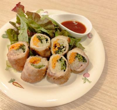 豚肉の三色巻き