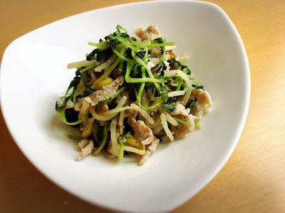 豆苗と塩麹