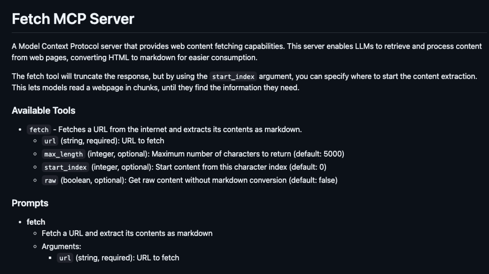 image of Fetch MCP Server