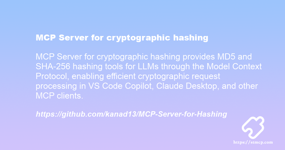 Open Graph image for MCP Server for cryptographic hashing
