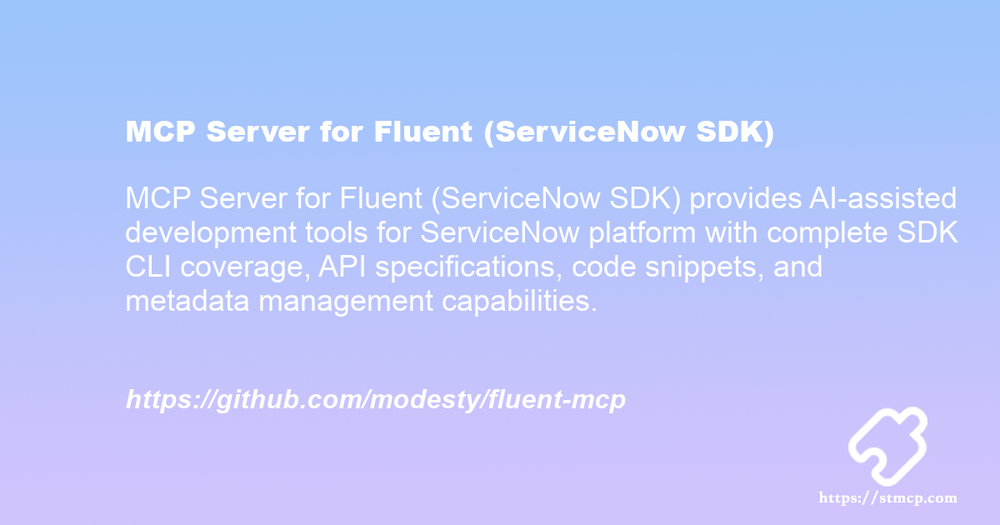 Open Graph image for MCP Server for Fluent (ServiceNow SDK)