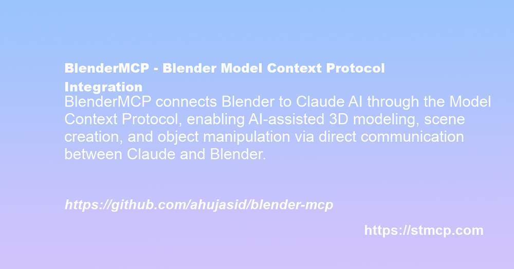 Open Graph image for BlenderMCP - Blender Model Context Protocol Integration