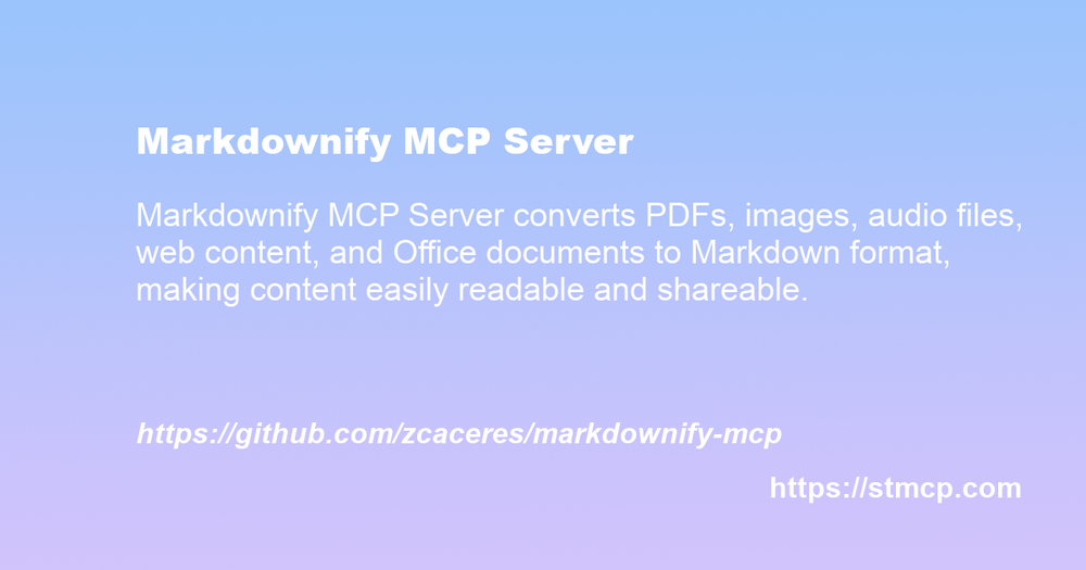 Open Graph image for Markdownify MCP Server