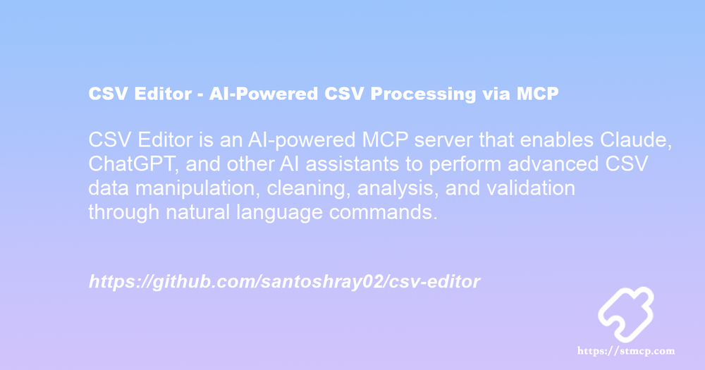 Open Graph image for CSV Editor - AI-Powered CSV Processing via MCP