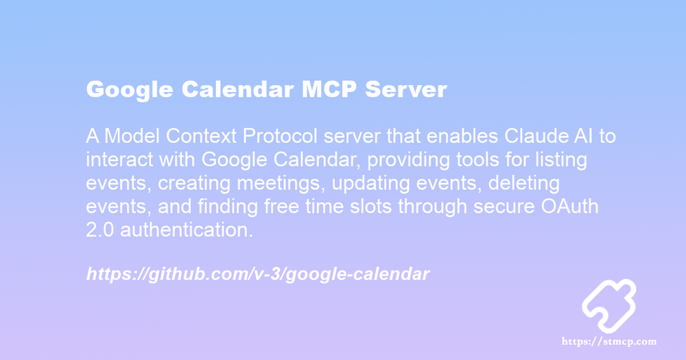 Open Graph image for Google Calendar MCP Server