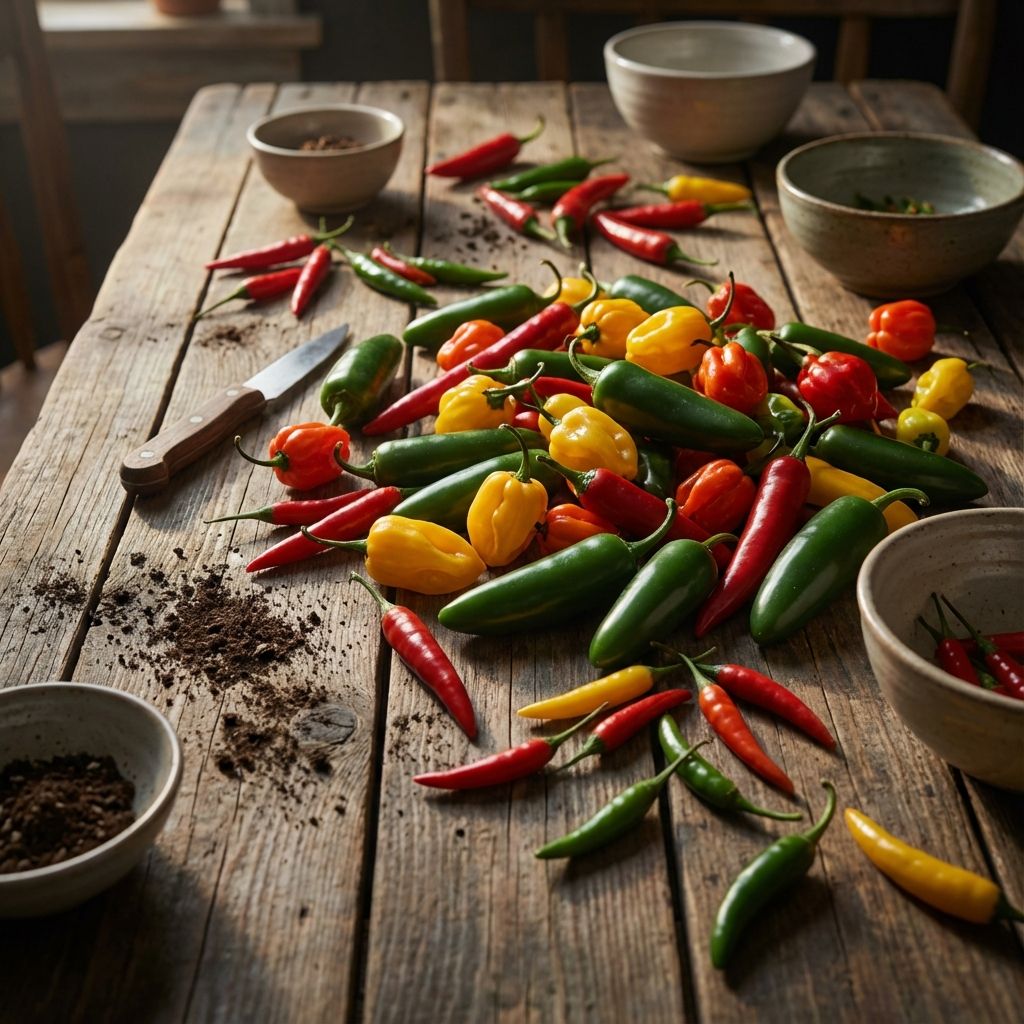 Omslagsbild för guiden om De 10 Bästa Chilisorterna att Odla i Sverige 2025