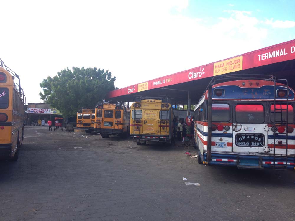 Rivas bus terminal for connections to San Juan del Sur