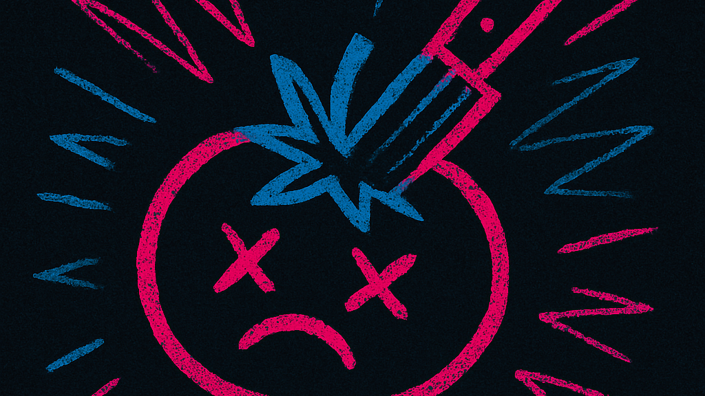 a knife in a chalk tomato graffiti style