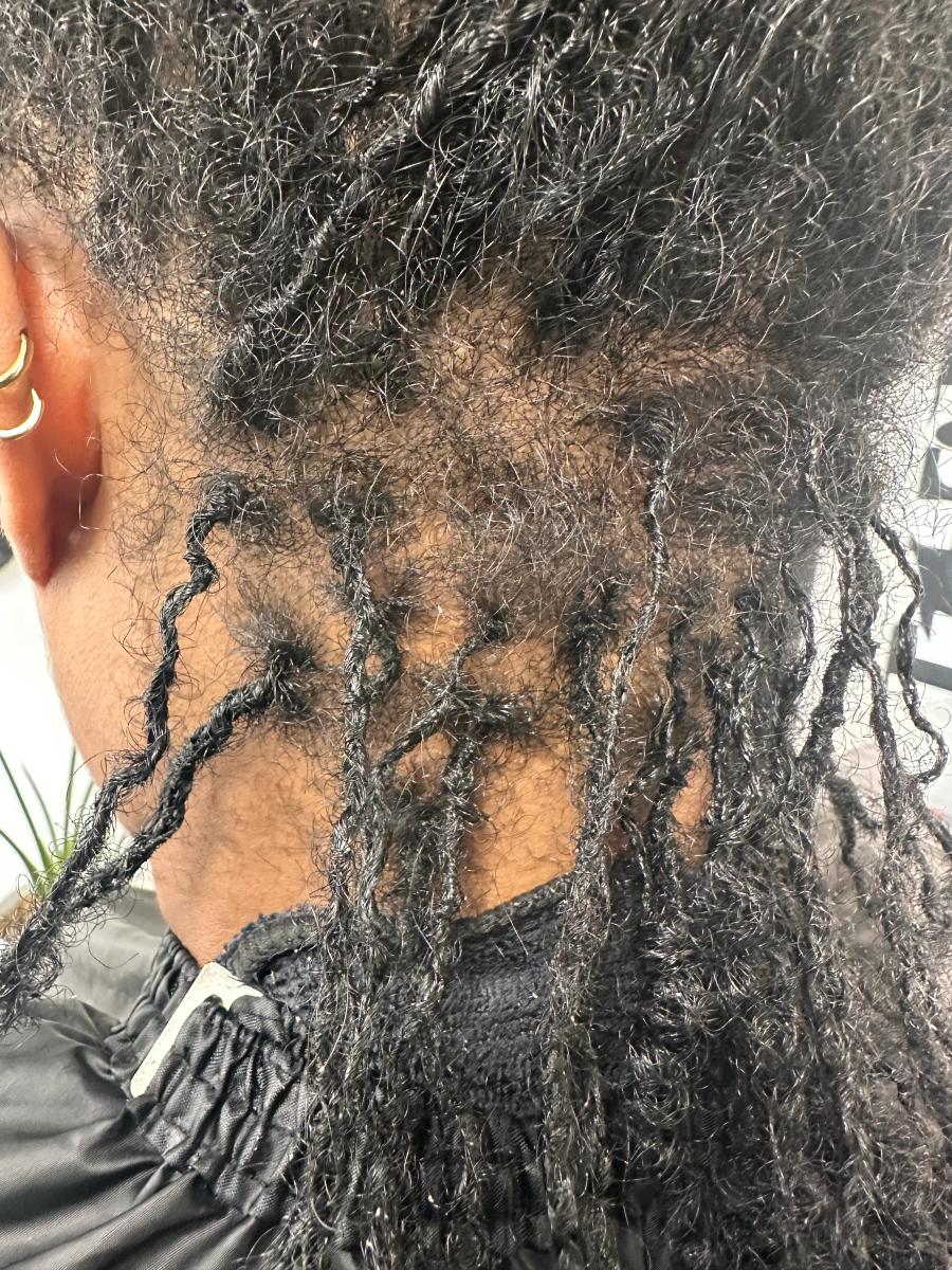 Micro locs retie client - before