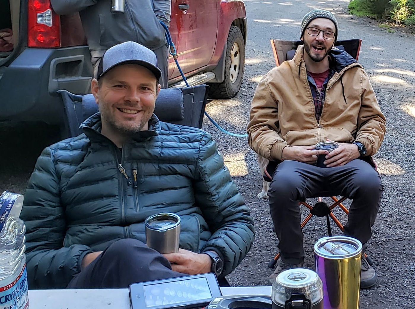Sawyer and Jon out camping