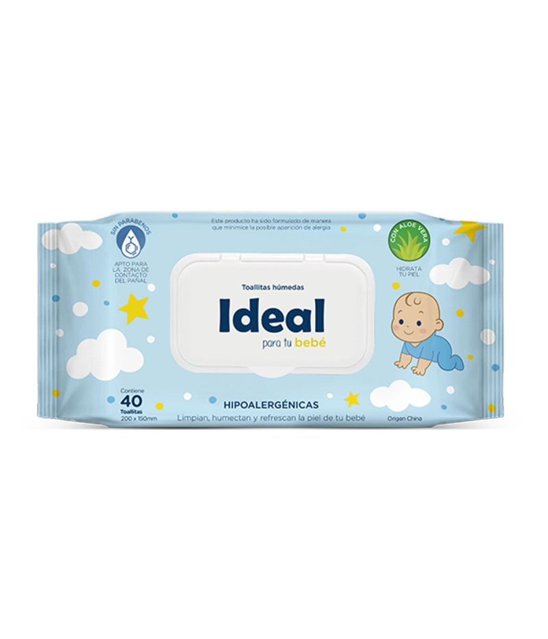 IDEAL Toallas Húmedas FP c/Tapa x40u de IDEAL para tu bebé