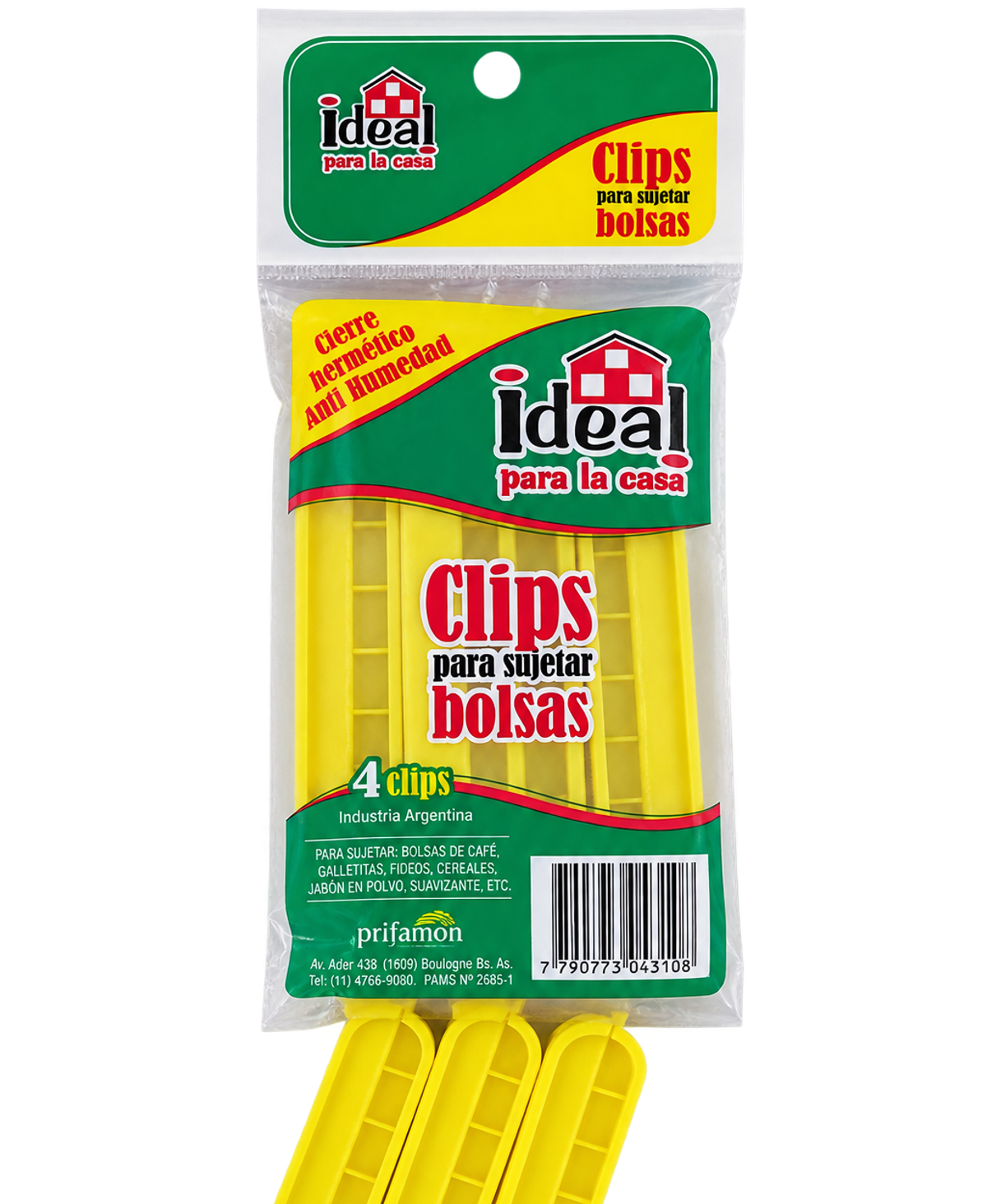 Clips p/sujetar bolsas gdes 48x4 de IDEAL para el hogar