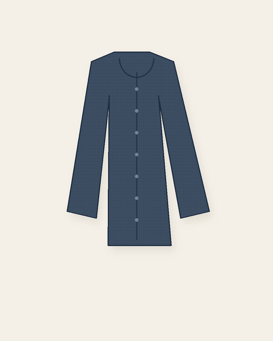 ז׳קט צל ערב — מבט קדמי; איור סינתטי מקורי