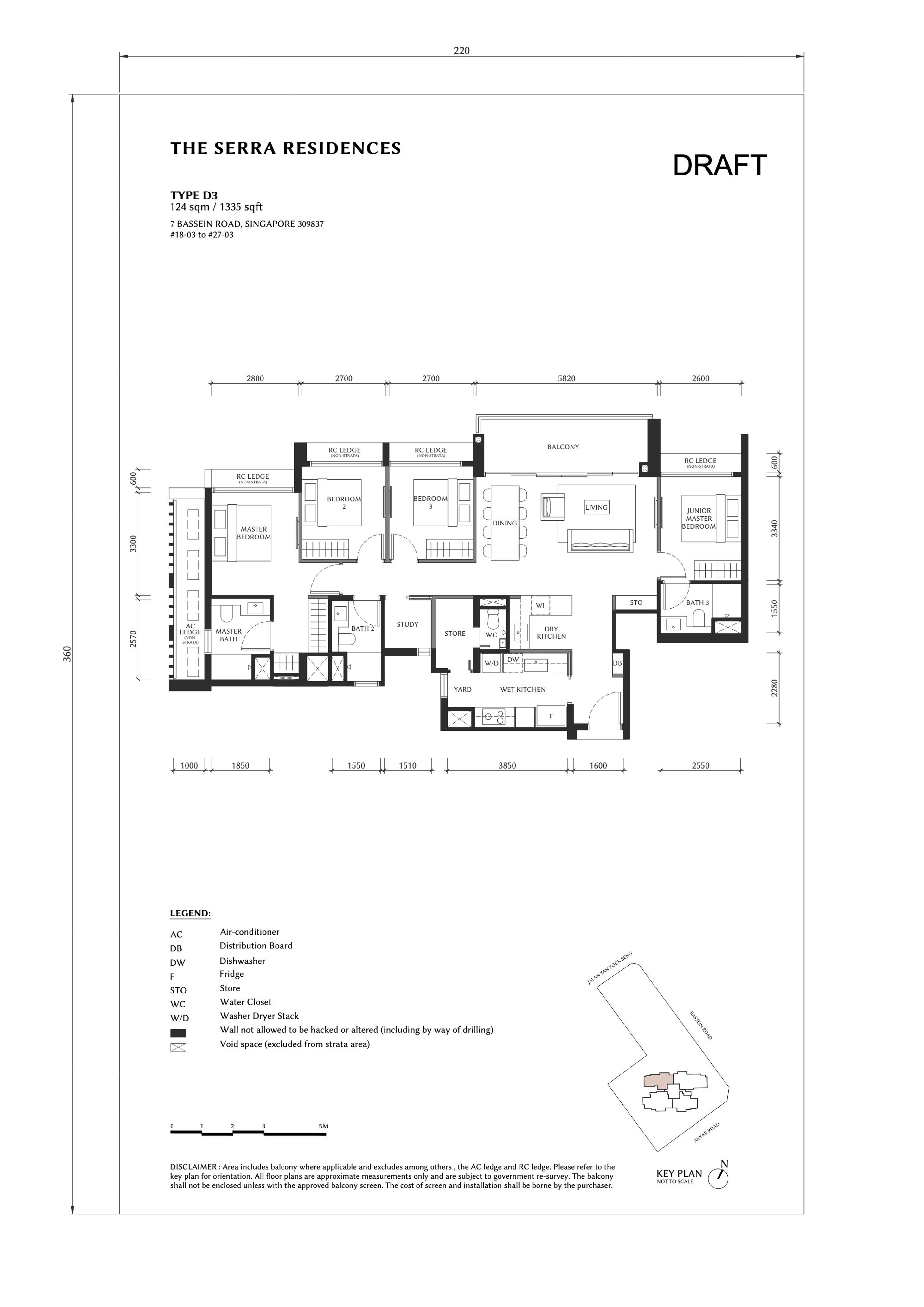 The Serra Residences Unit floor plan, Type D3