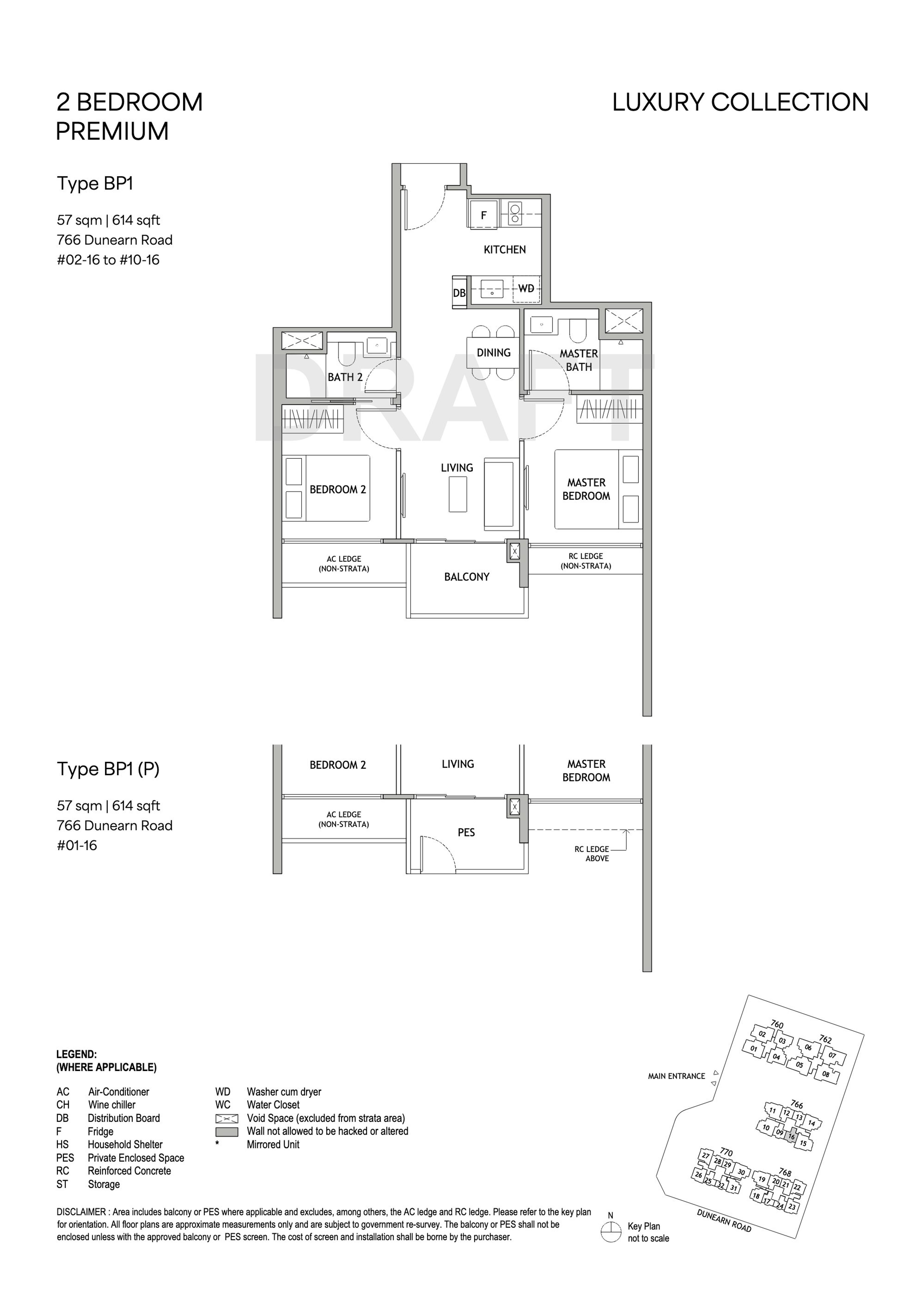 Dunearn House Unit floor plan, Type BP1