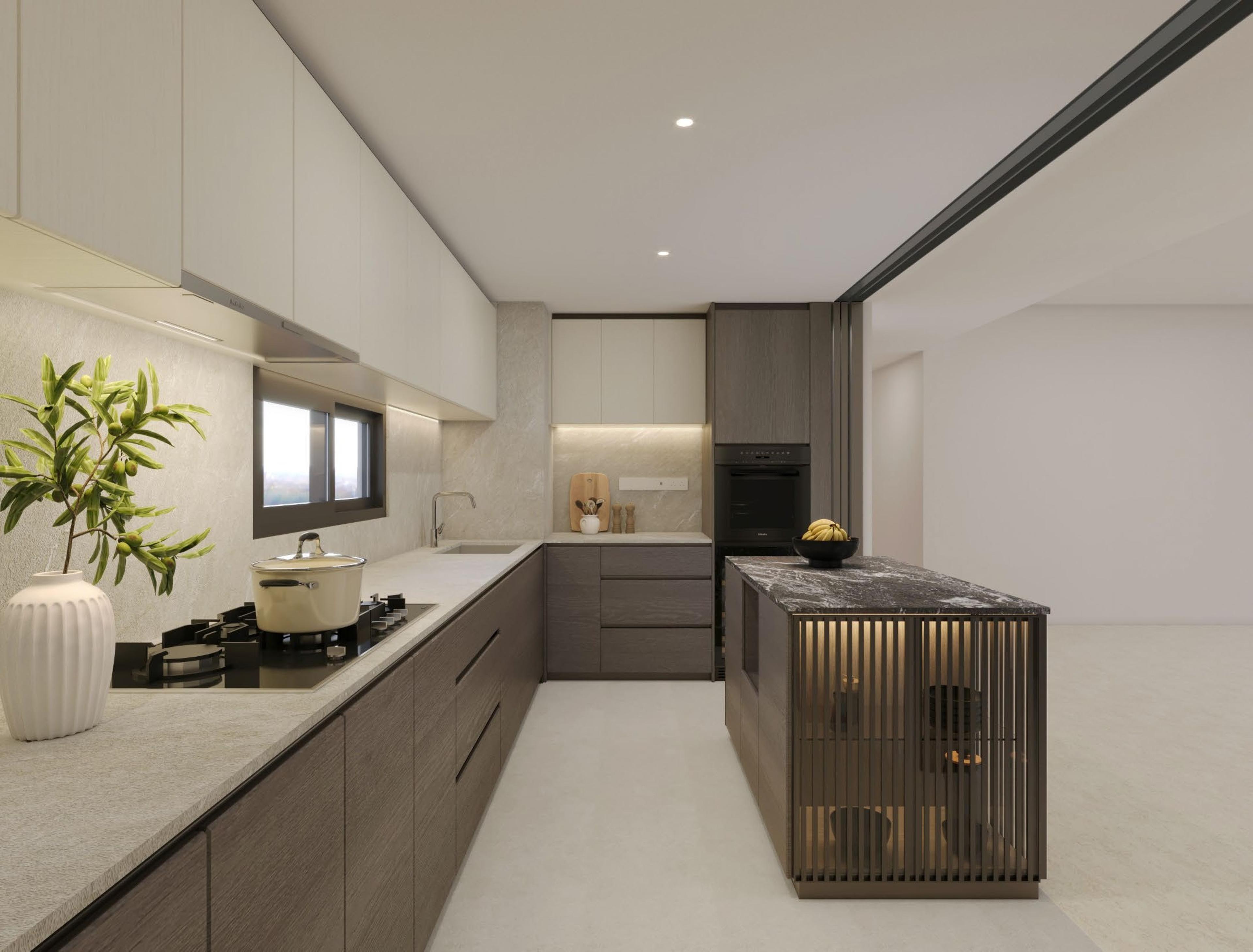 Thomson Reserve Luxury 系列 Tier 2 E1 (L) 型厨房，艺术效果图