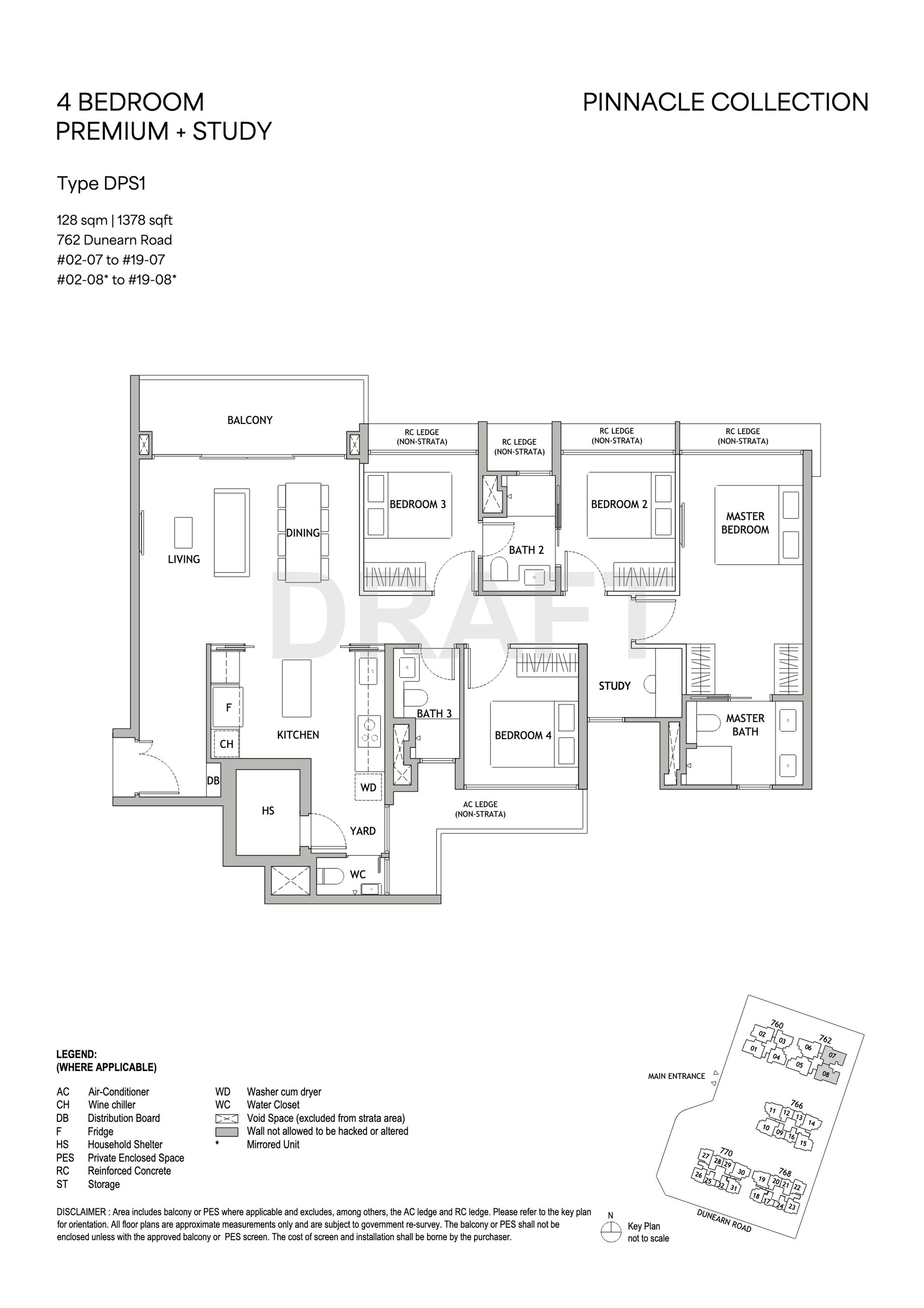 Dunearn House Unit floor plan, Type DPS1