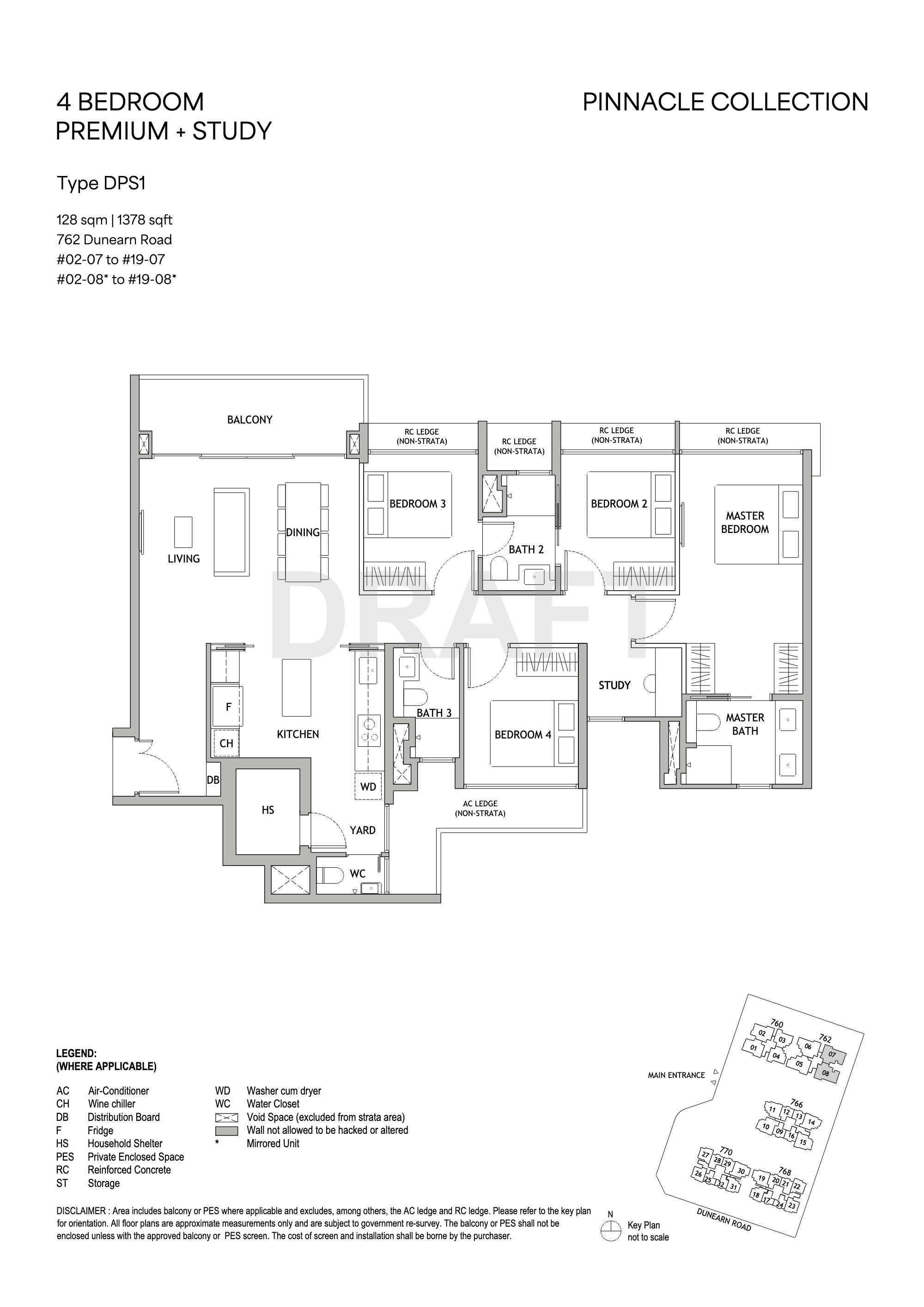 Dunearn House Unit floor plan, Type DPS1