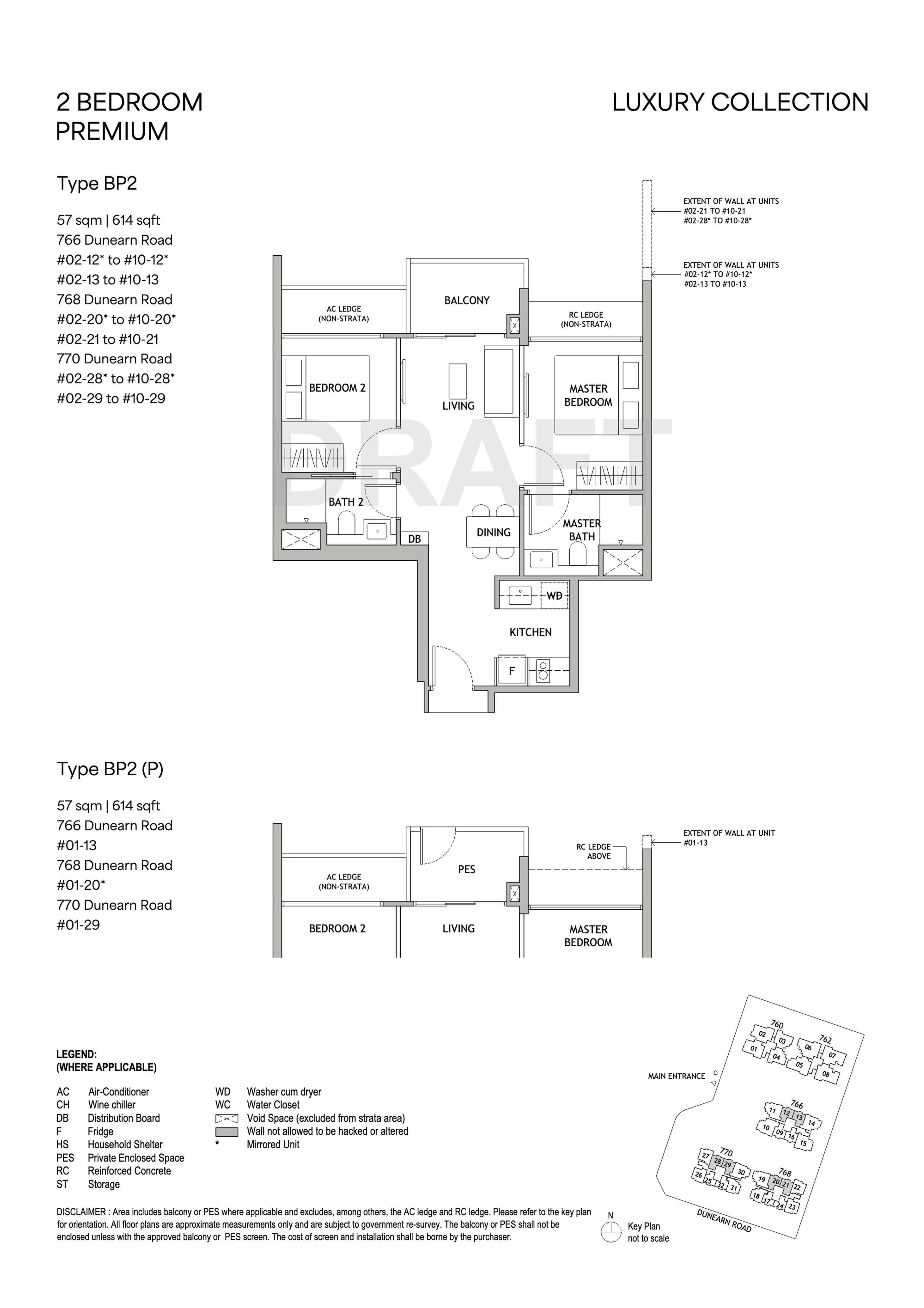 Dunearn House Unit floor plan, Type BP2