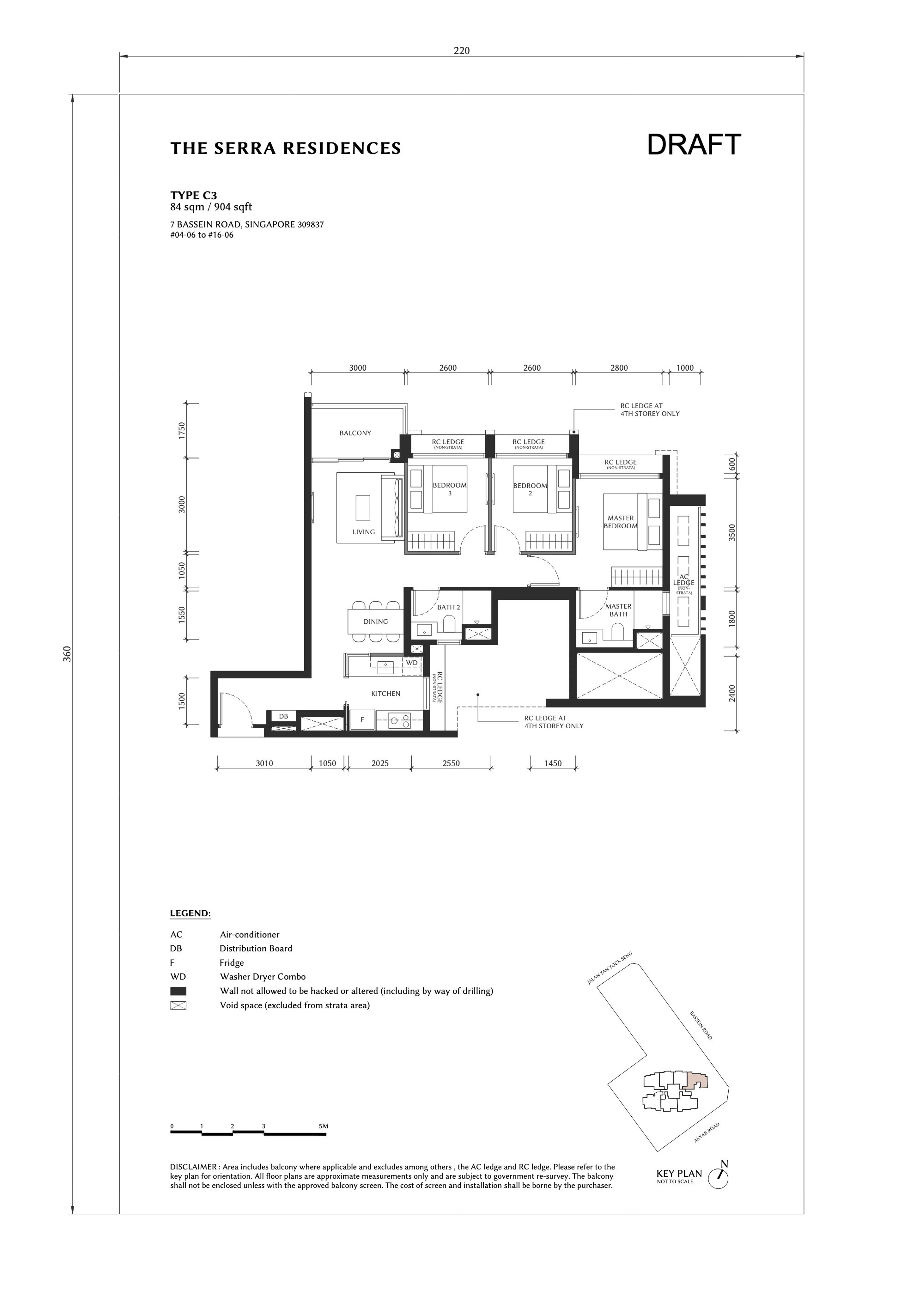 The Serra Residences Unit floor plan, Type C3