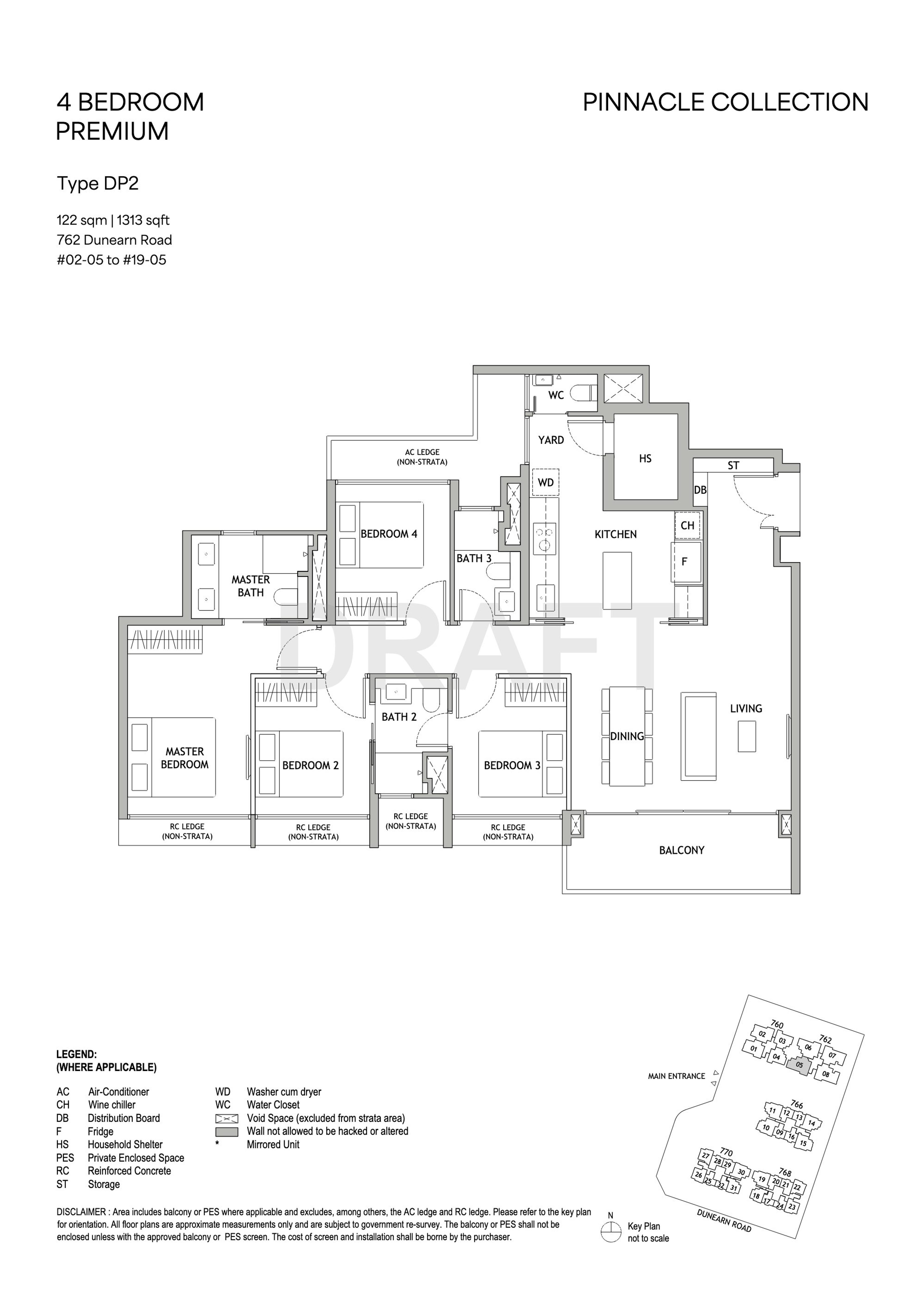 Dunearn House Unit floor plan, Type DP2