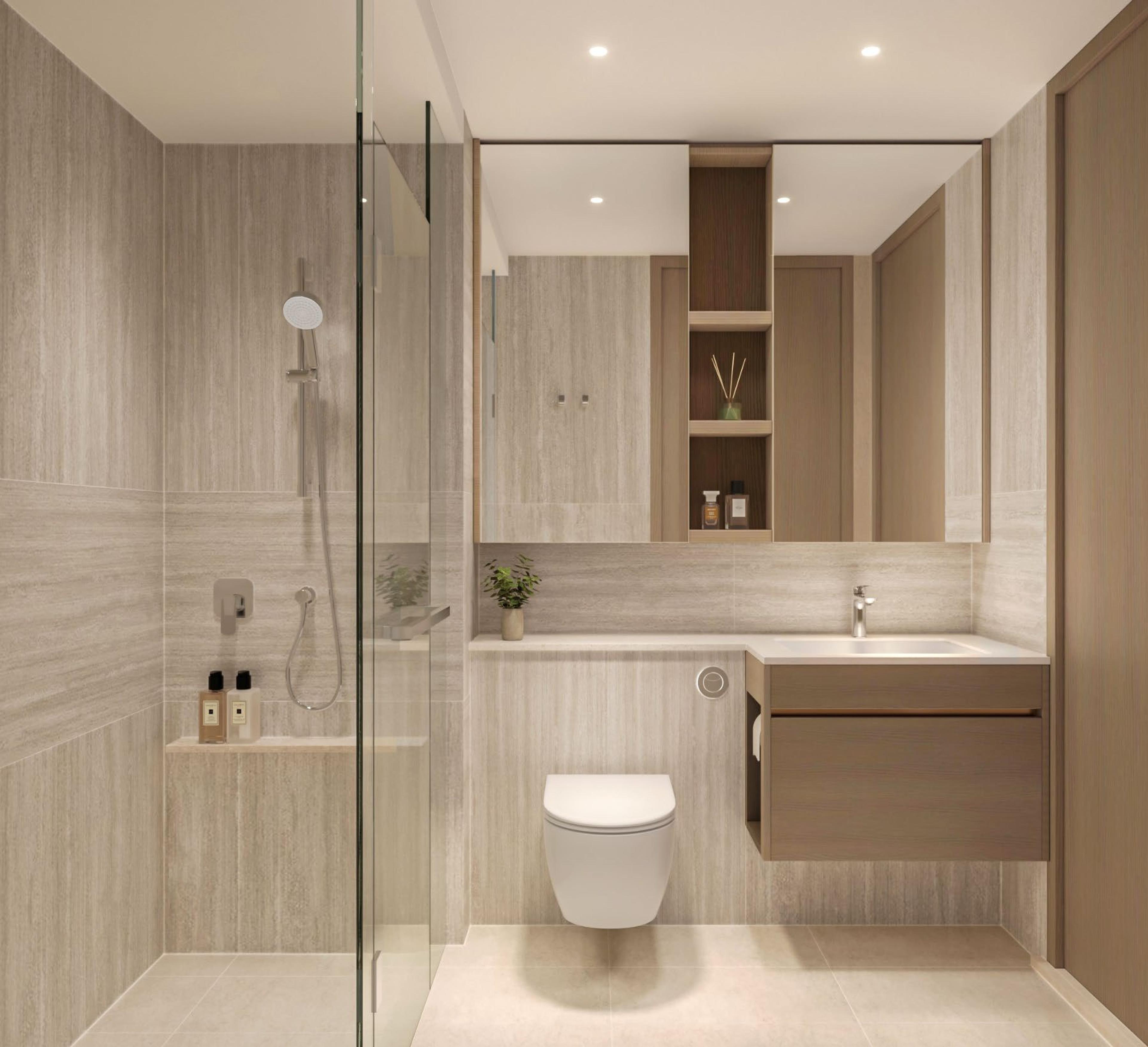 Thomson Reserve Classic 系列 Tier 1 与 Tier 2、Luxury 系列 Tier 1 公共浴室，艺术效果图