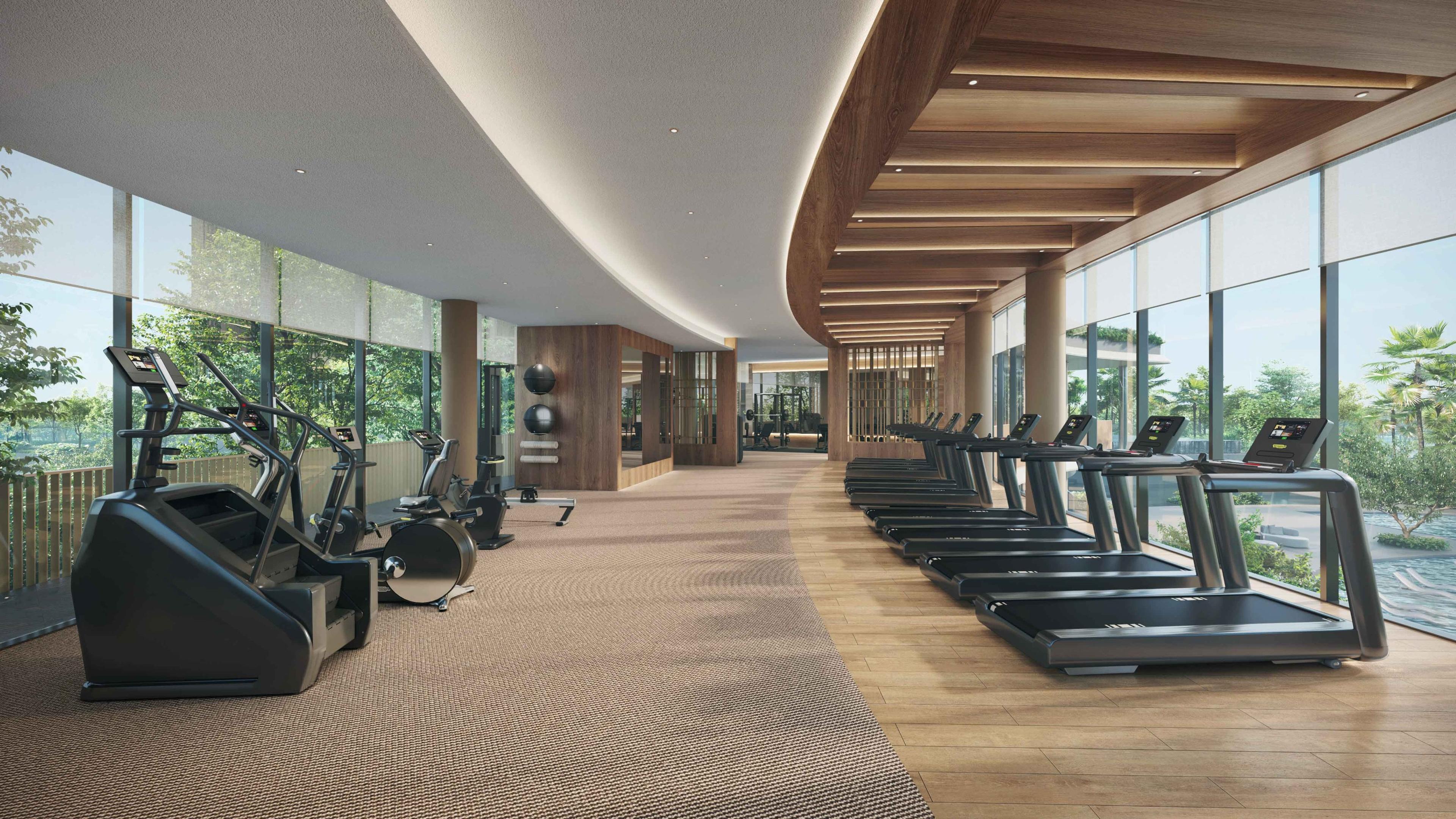 Thomson Reserve 主健身房，约212平方米，艺术效果图
