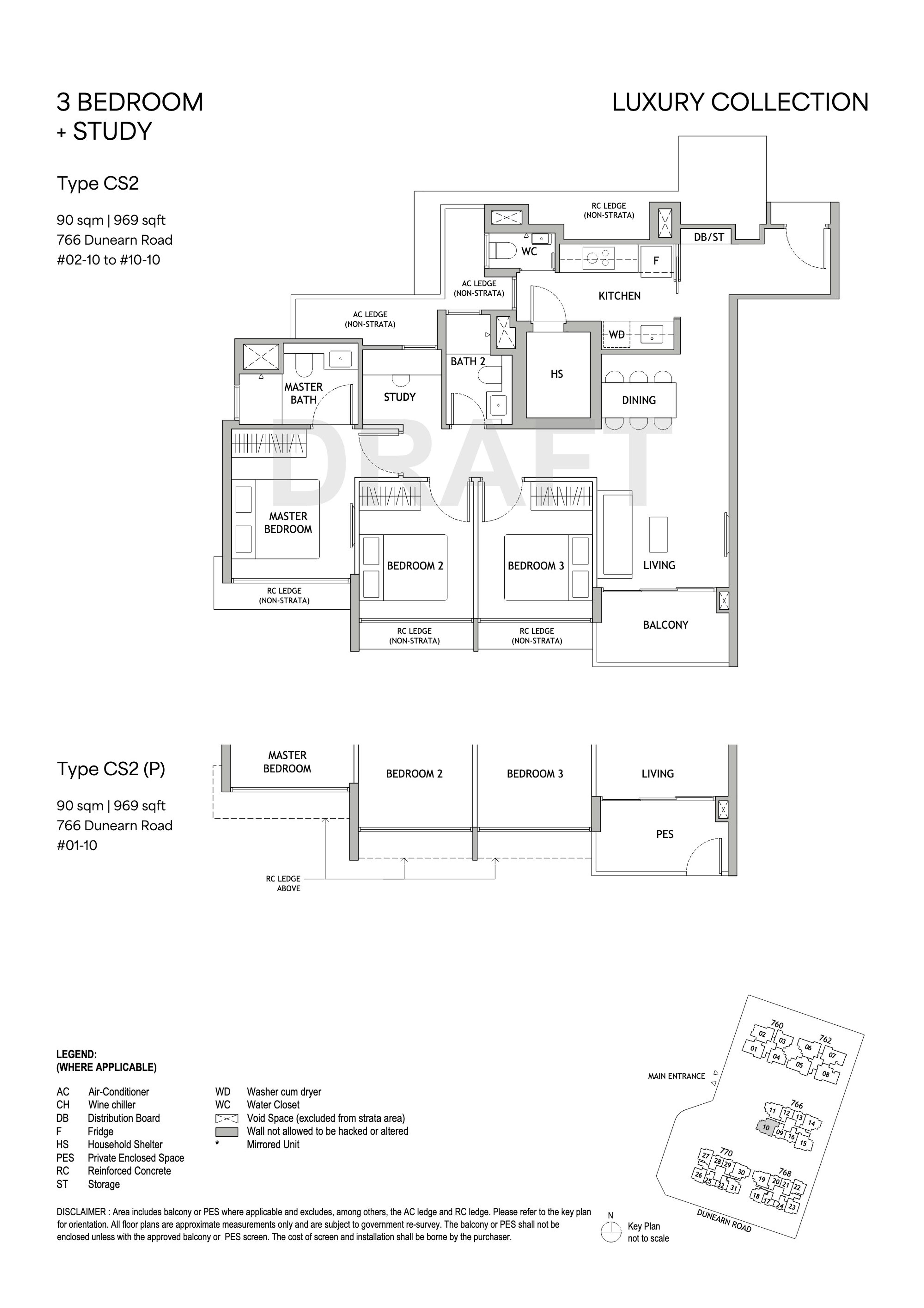 Dunearn House Unit floor plan, Type CS2