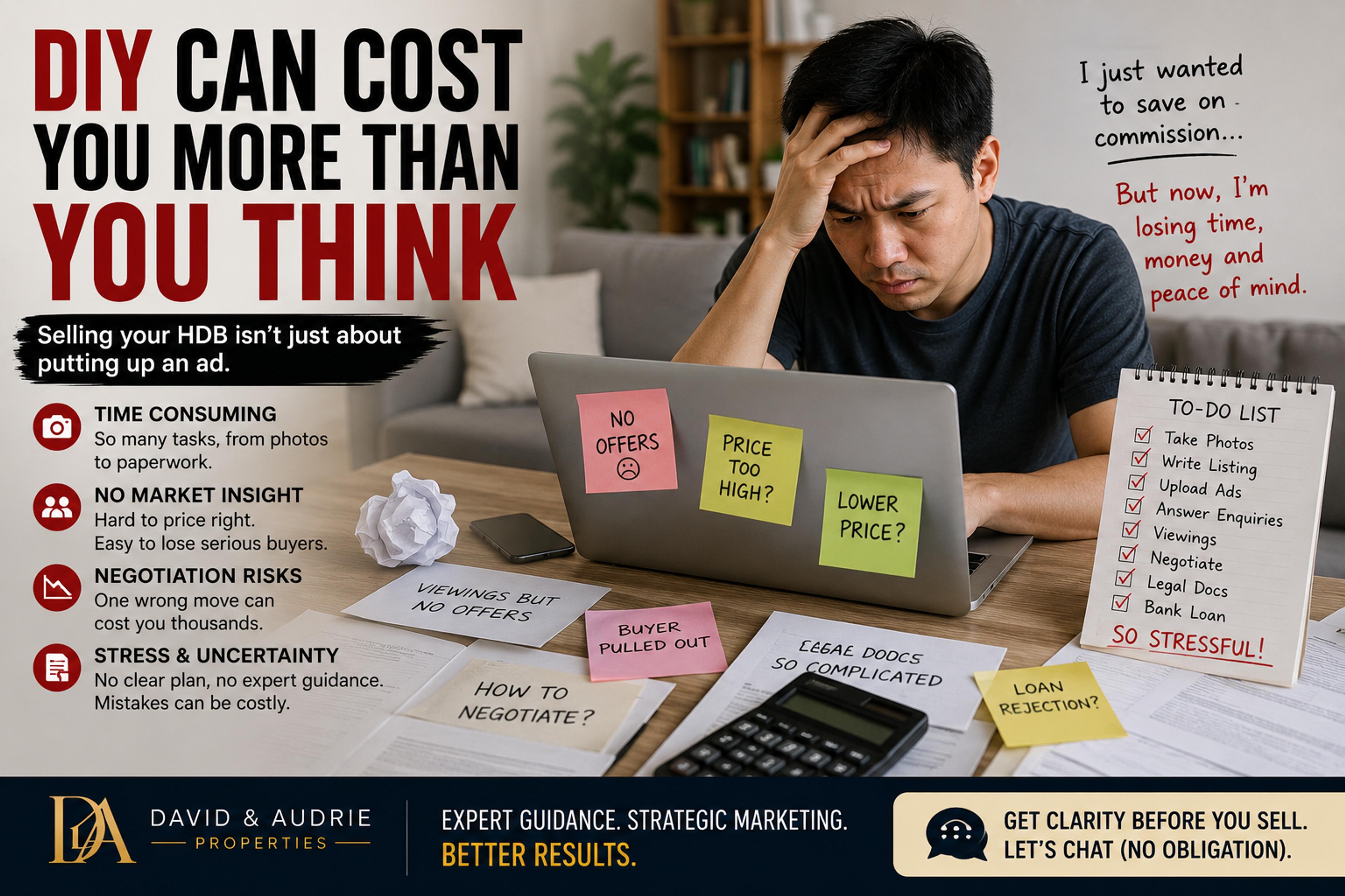 DIY HDB selling can cost more than you think: a stressed seller facing time, pricing and negotiation risks