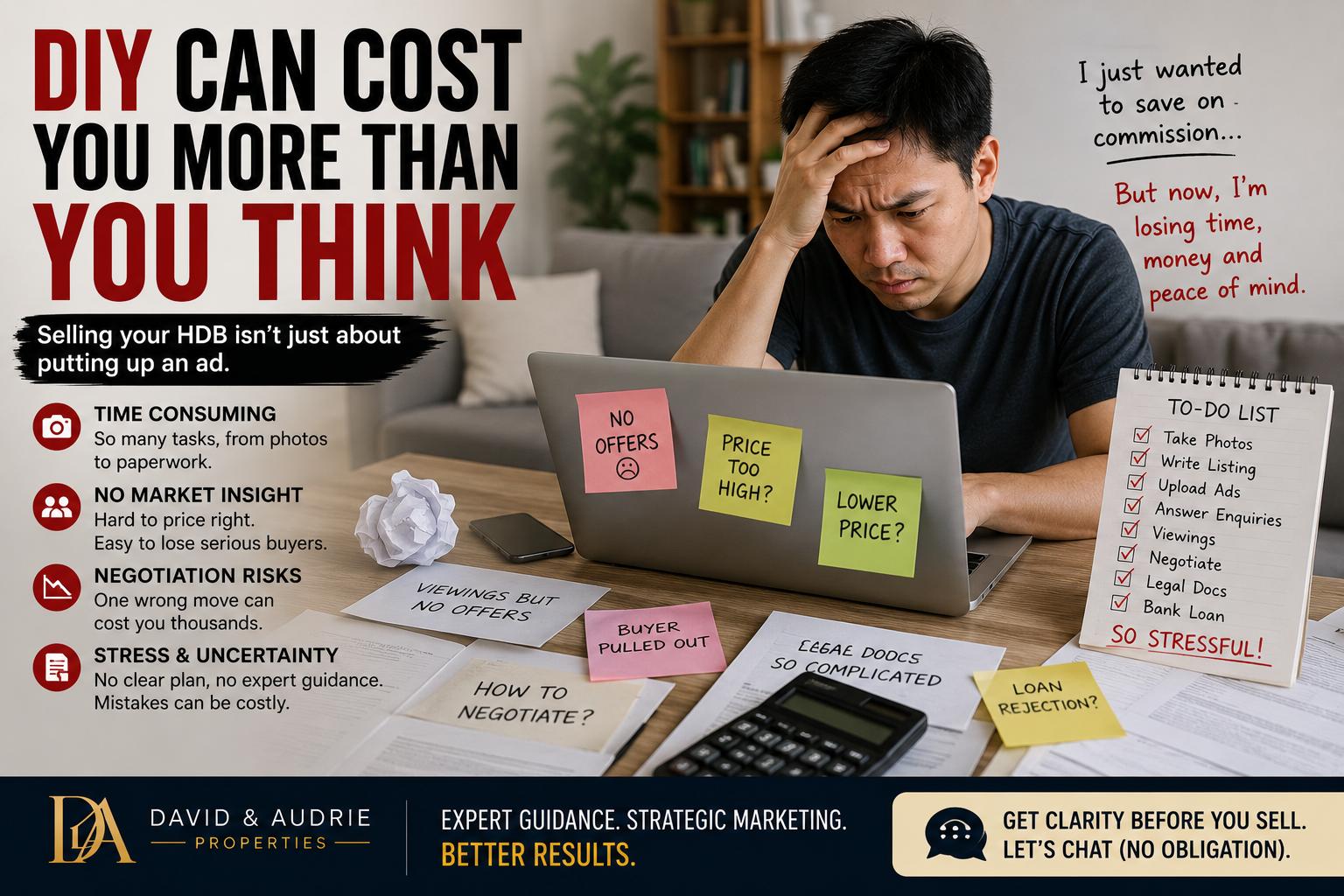DIY HDB selling can cost more than you think: a stressed seller facing time, pricing and negotiation risks