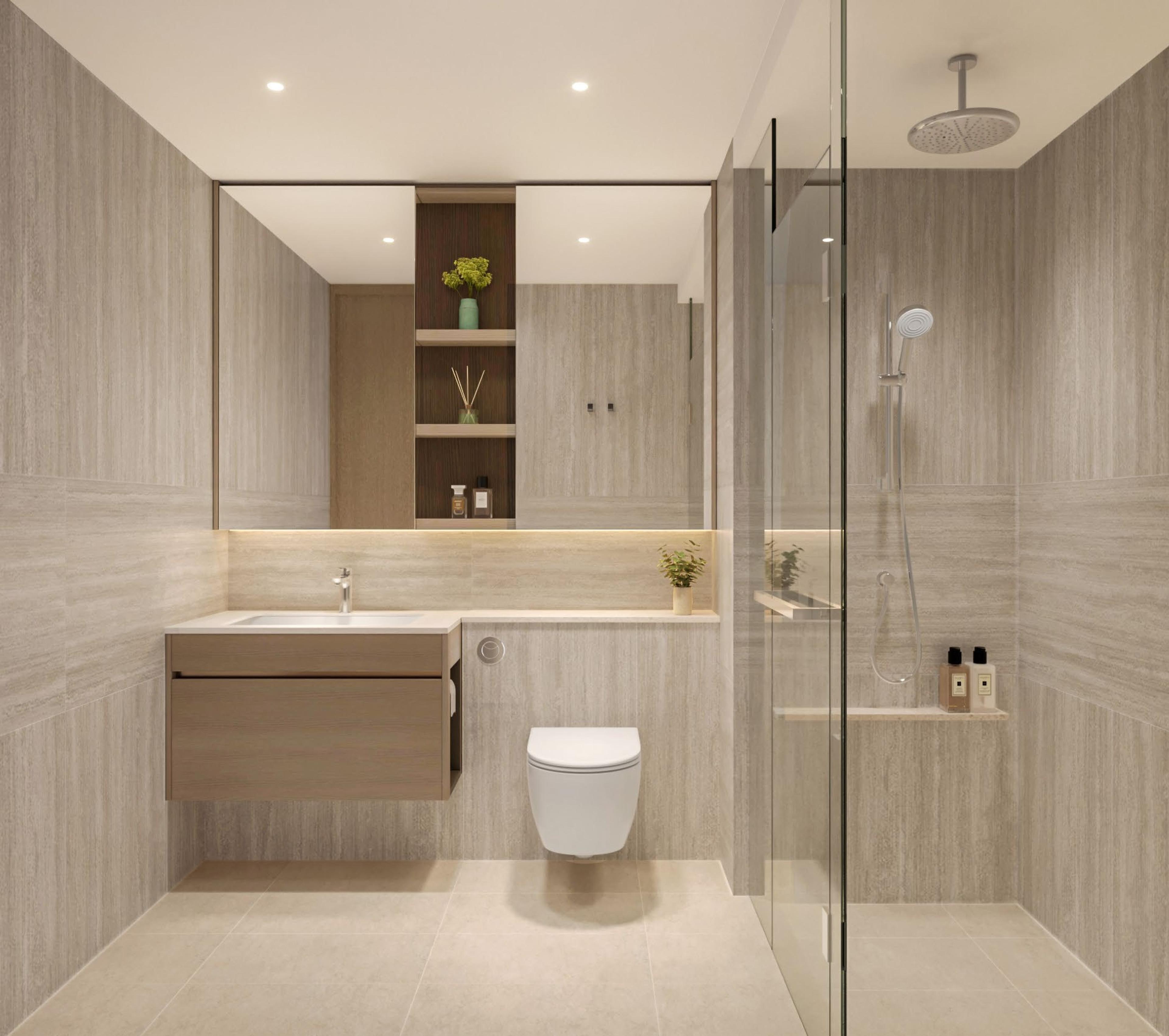 Thomson Reserve Classic 系列 Tier 1 与 Tier 2、Luxury 系列 Tier 1 主浴室 LED 灯带，艺术效果图