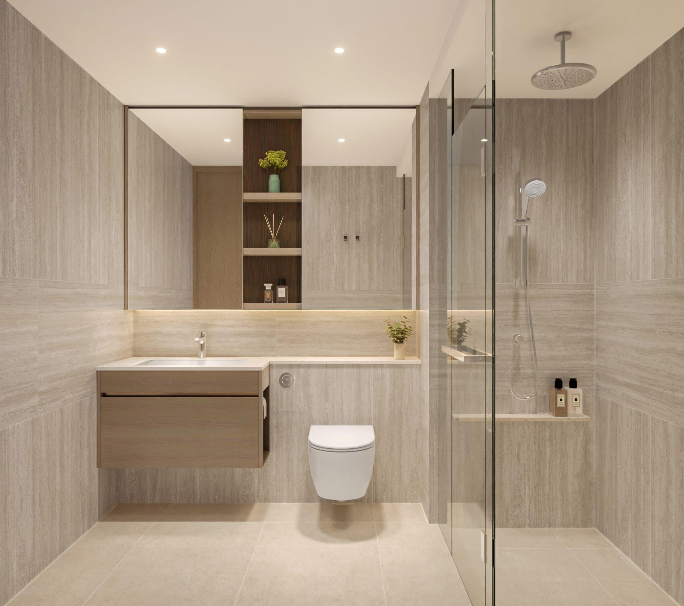 Thomson Reserve Classic 系列 Tier 1 与 Tier 2、Luxury 系列 Tier 1 主浴室 LED 灯带,艺术效果图