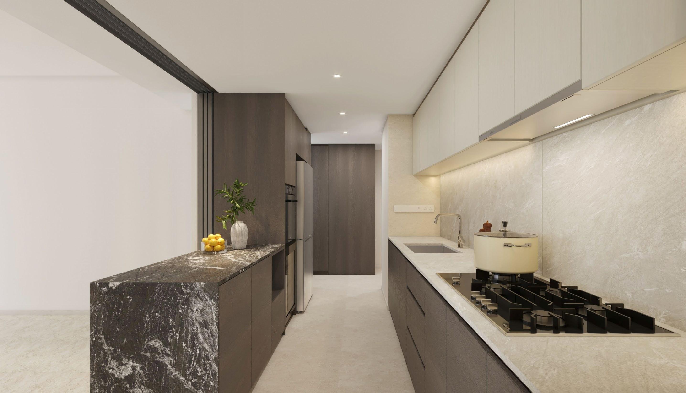 Thomson Reserve Luxury 系列 Tier 2 DP1 (L) 型厨房,艺术效果图