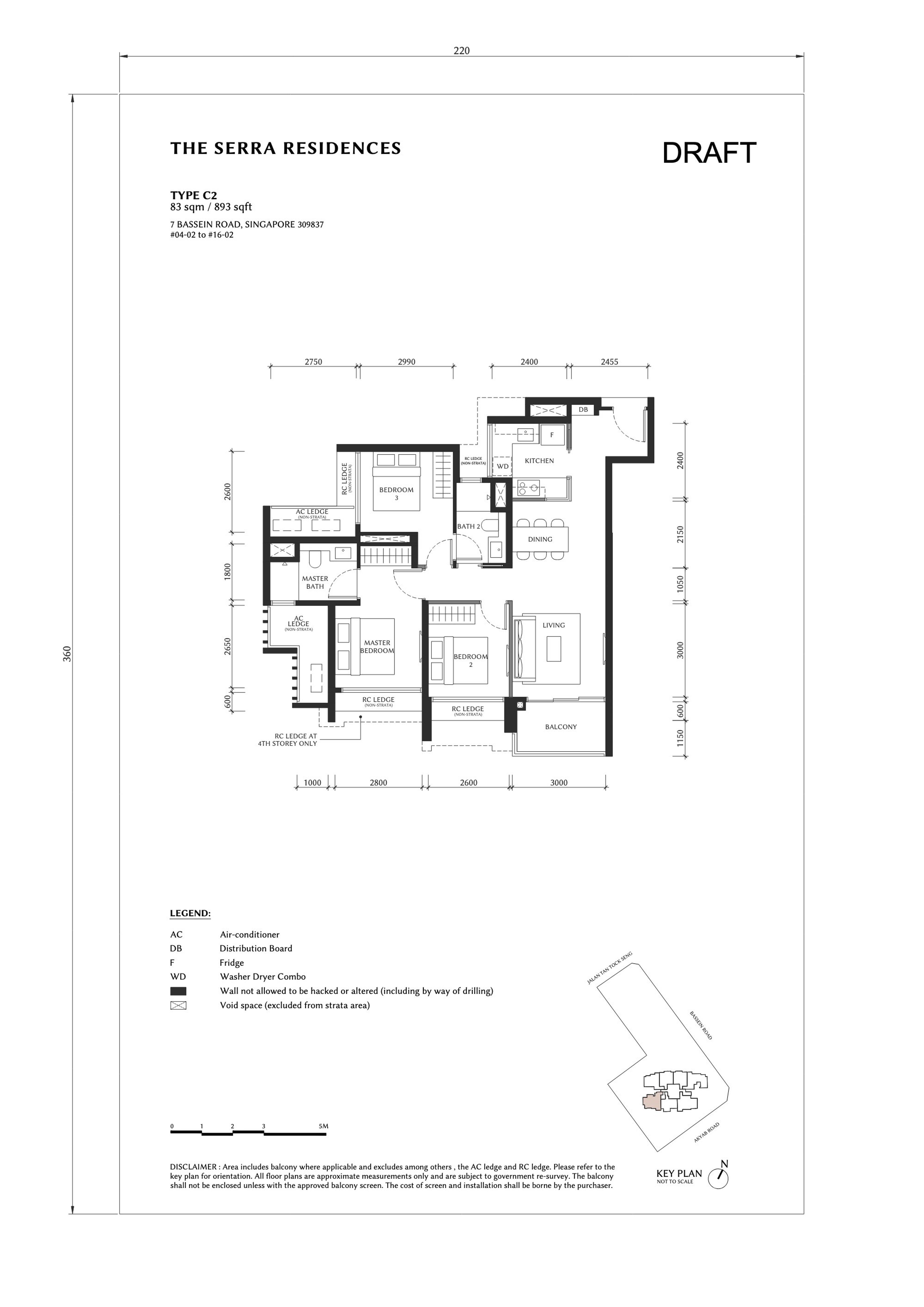 The Serra Residences Unit floor plan, Type C2