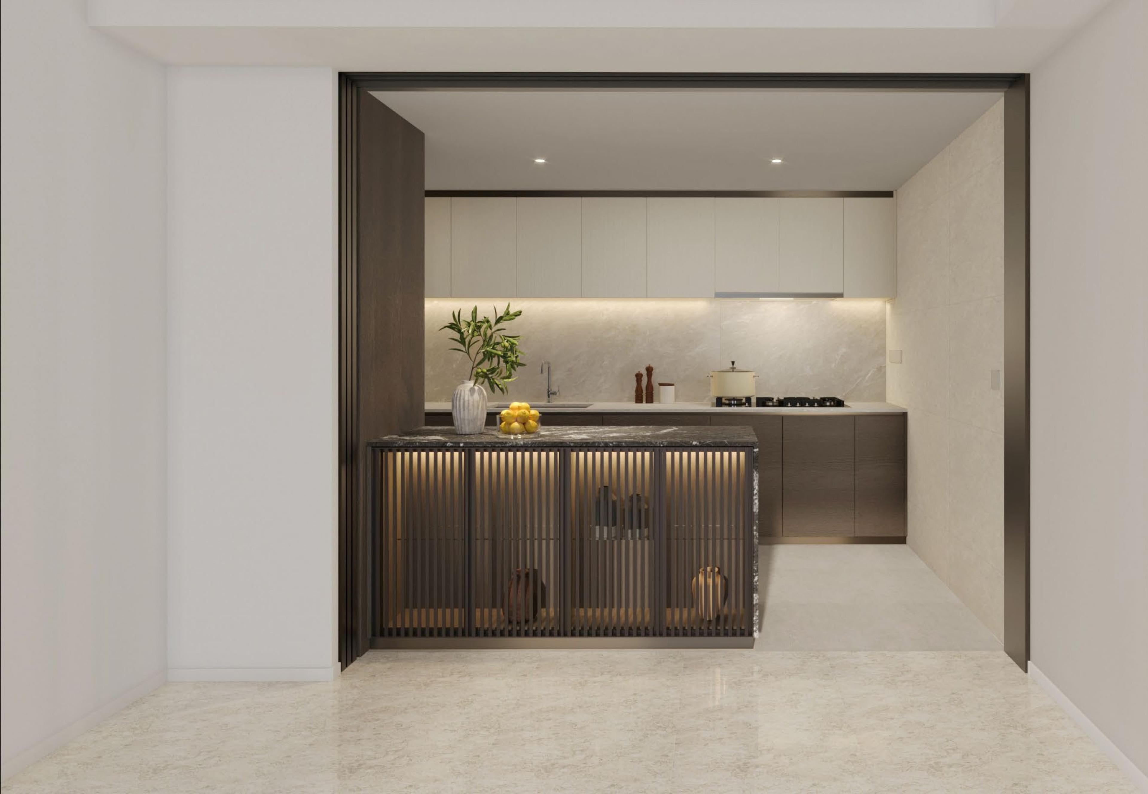 Thomson Reserve Luxury 系列 Tier 2 DP1 (L) 型厨房 LED 灯带，艺术效果图