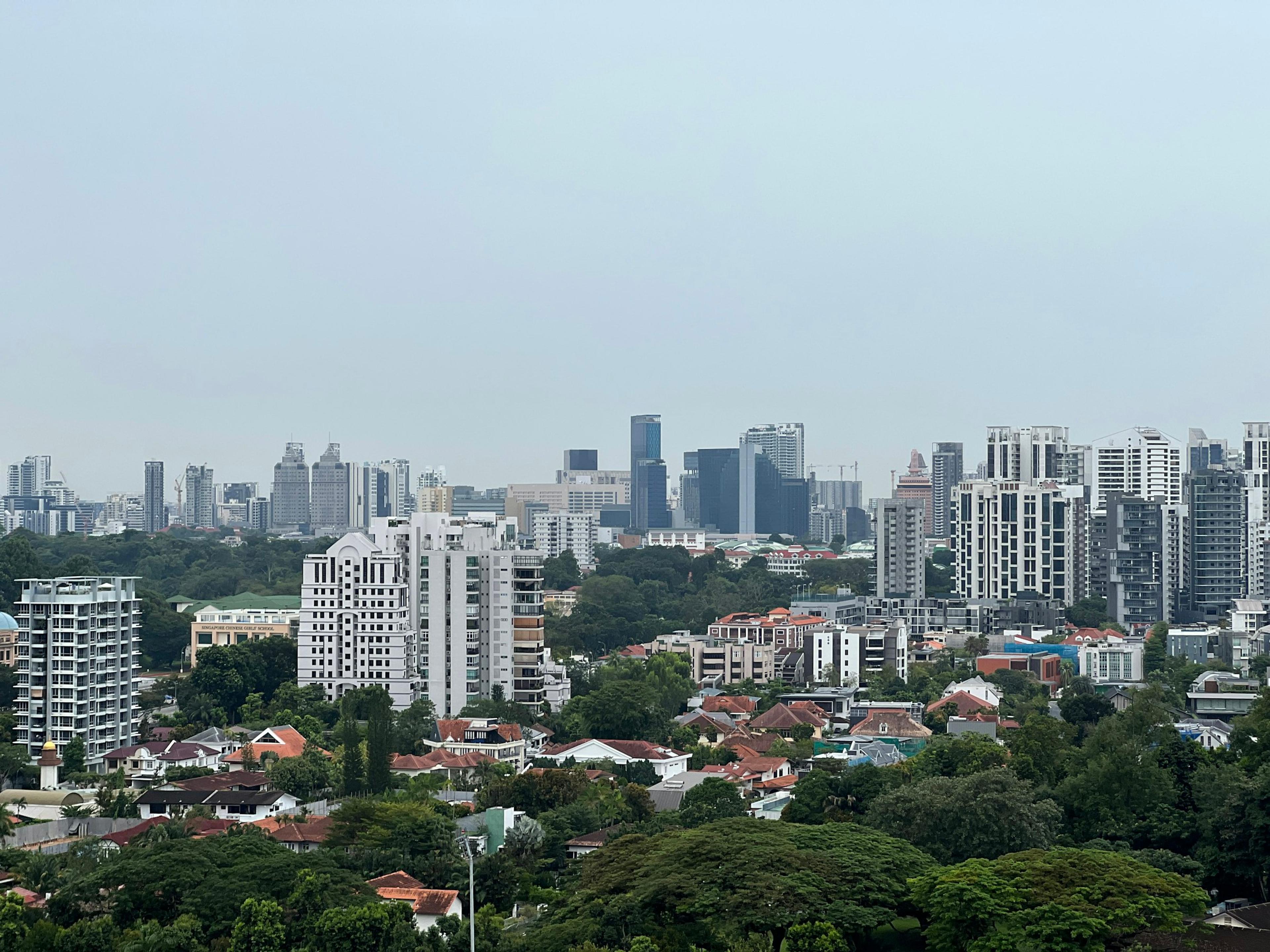 Condominiums and landed homes across a Singapore district