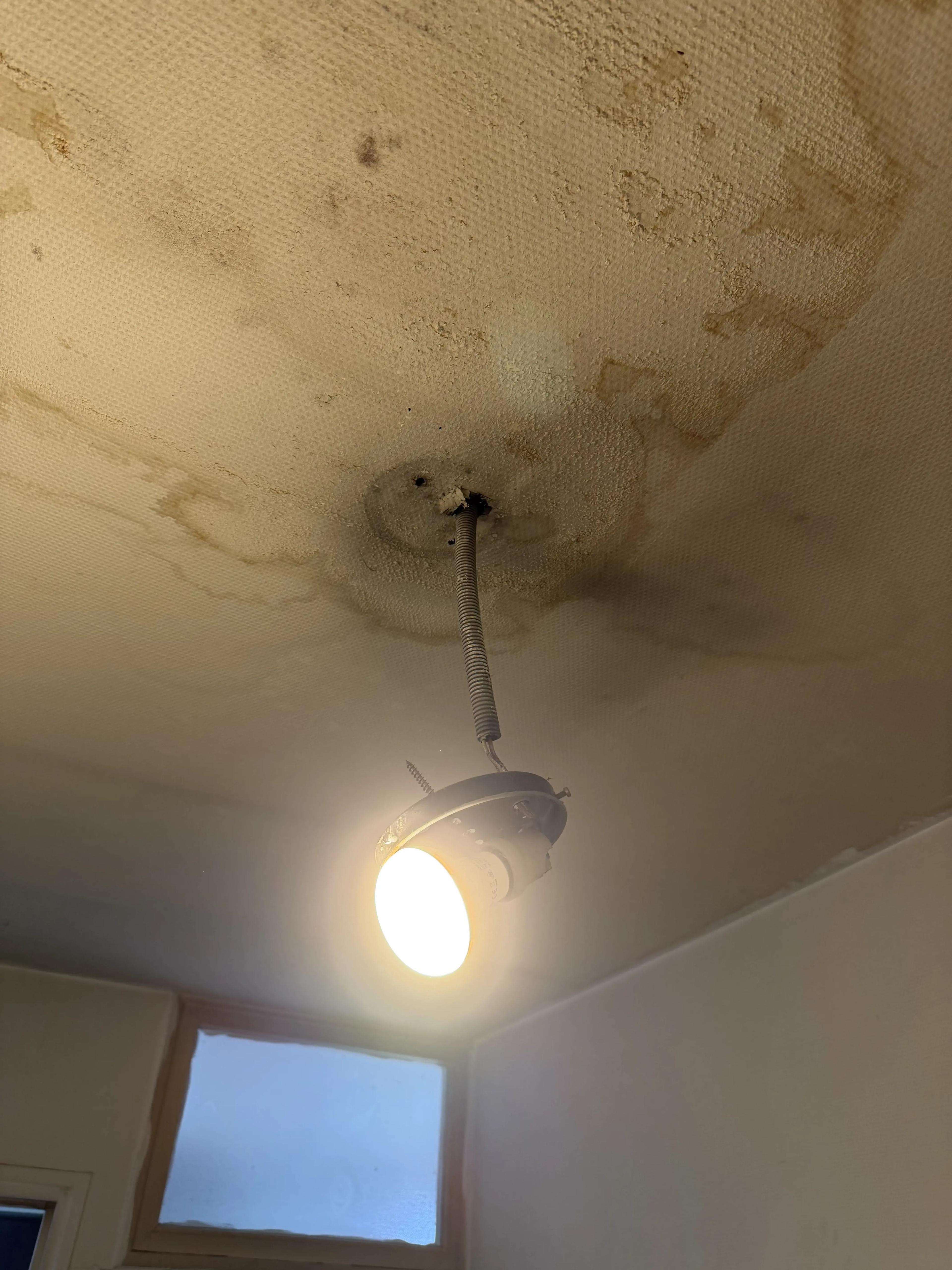 Auréoles au plafond, autour du luminaire